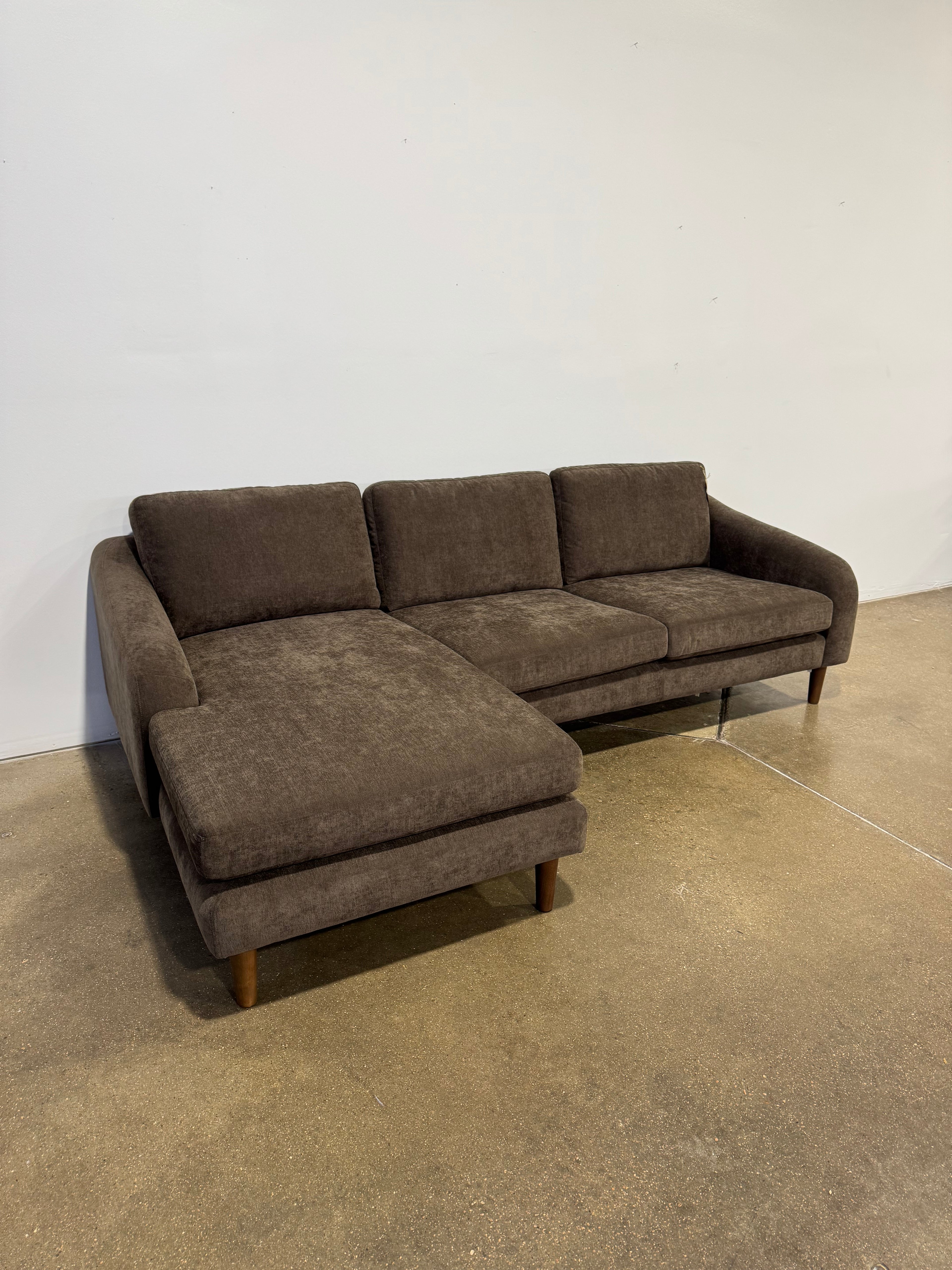 Moe's Quinn 112in Sectional Dark Brown