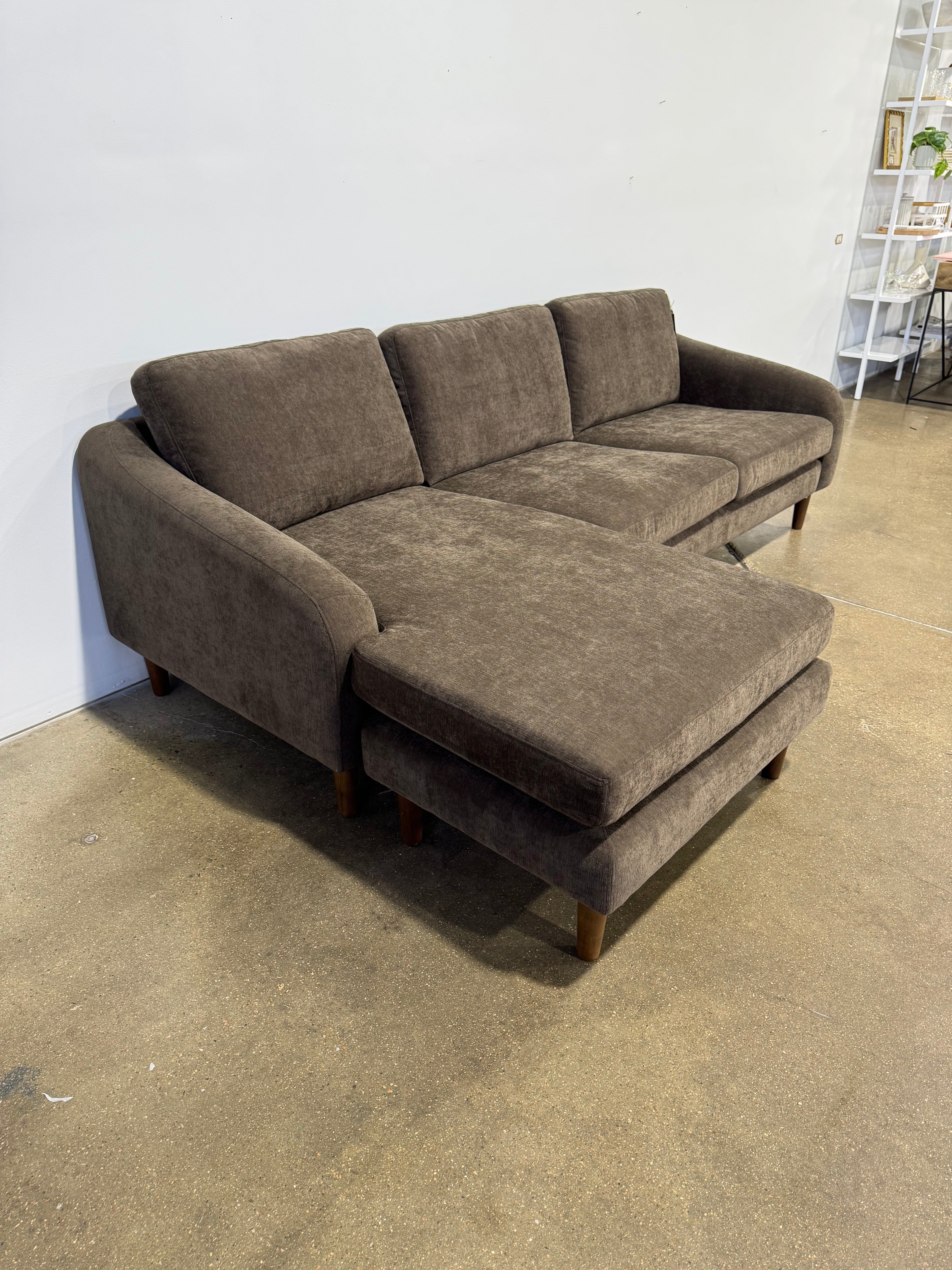 Moe's Quinn 112in Sectional Dark Brown