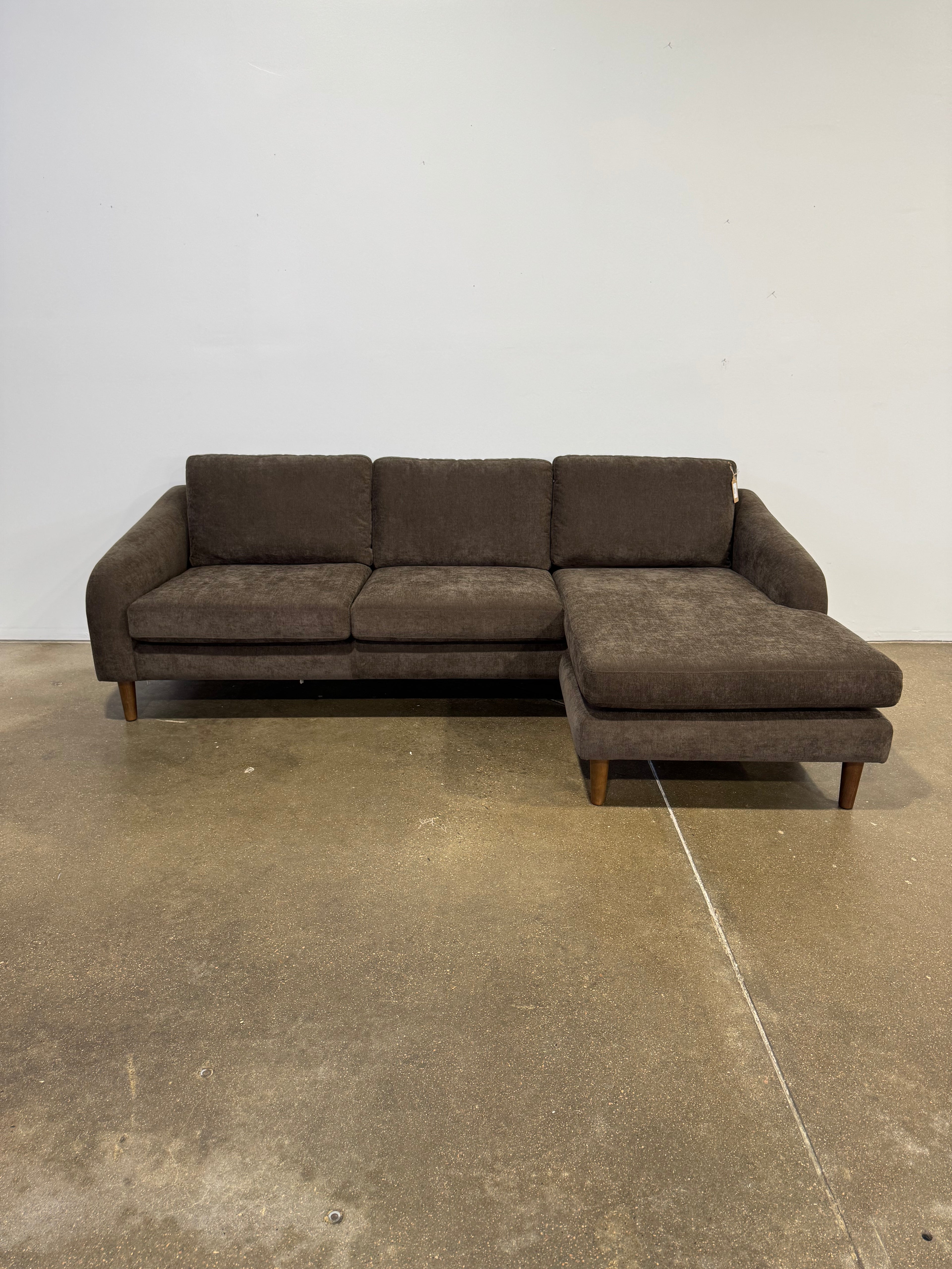 Moe's Quinn 112in Sectional Dark Brown