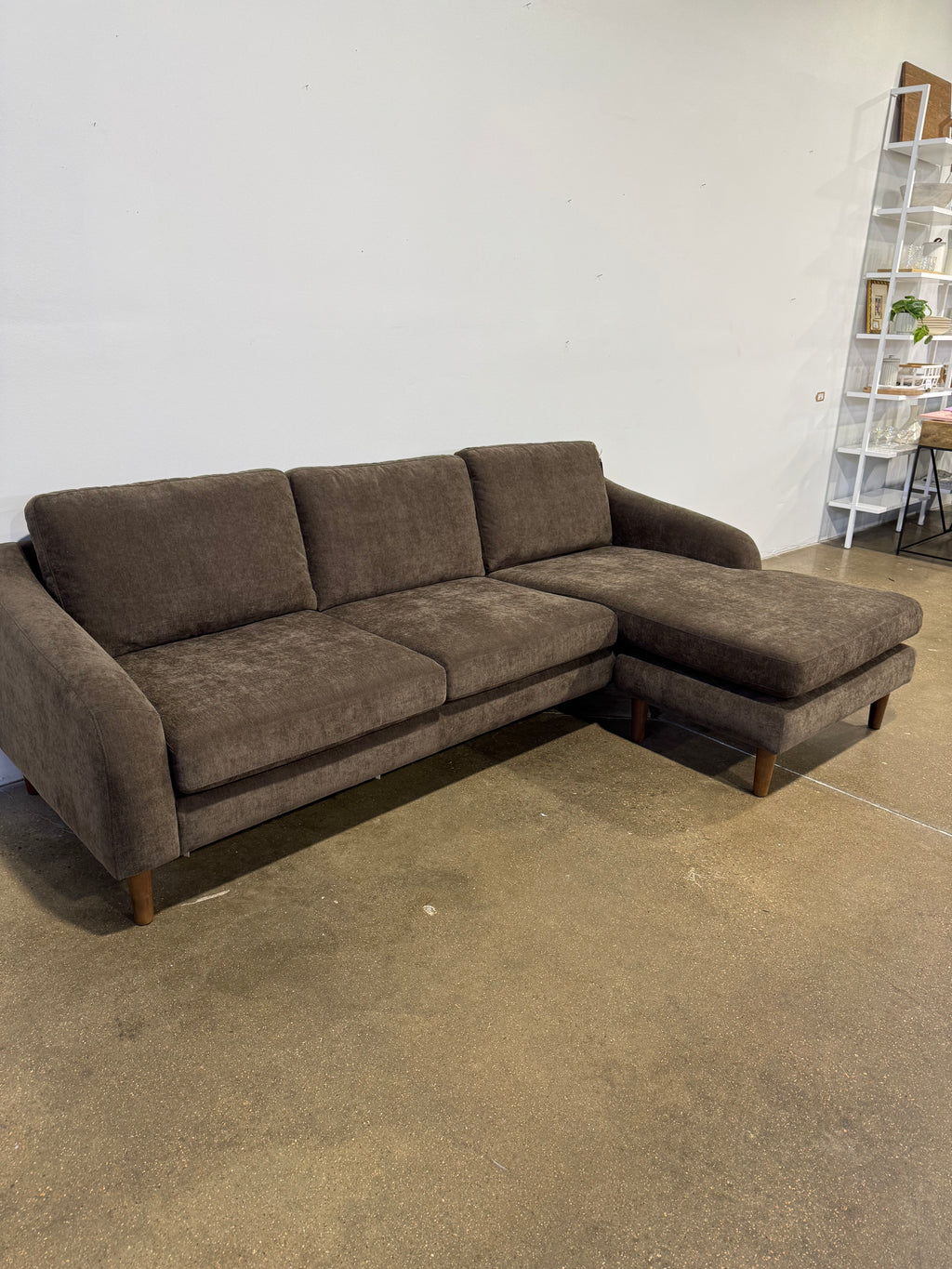 Moe's Quinn 112in Sectional Dark Brown