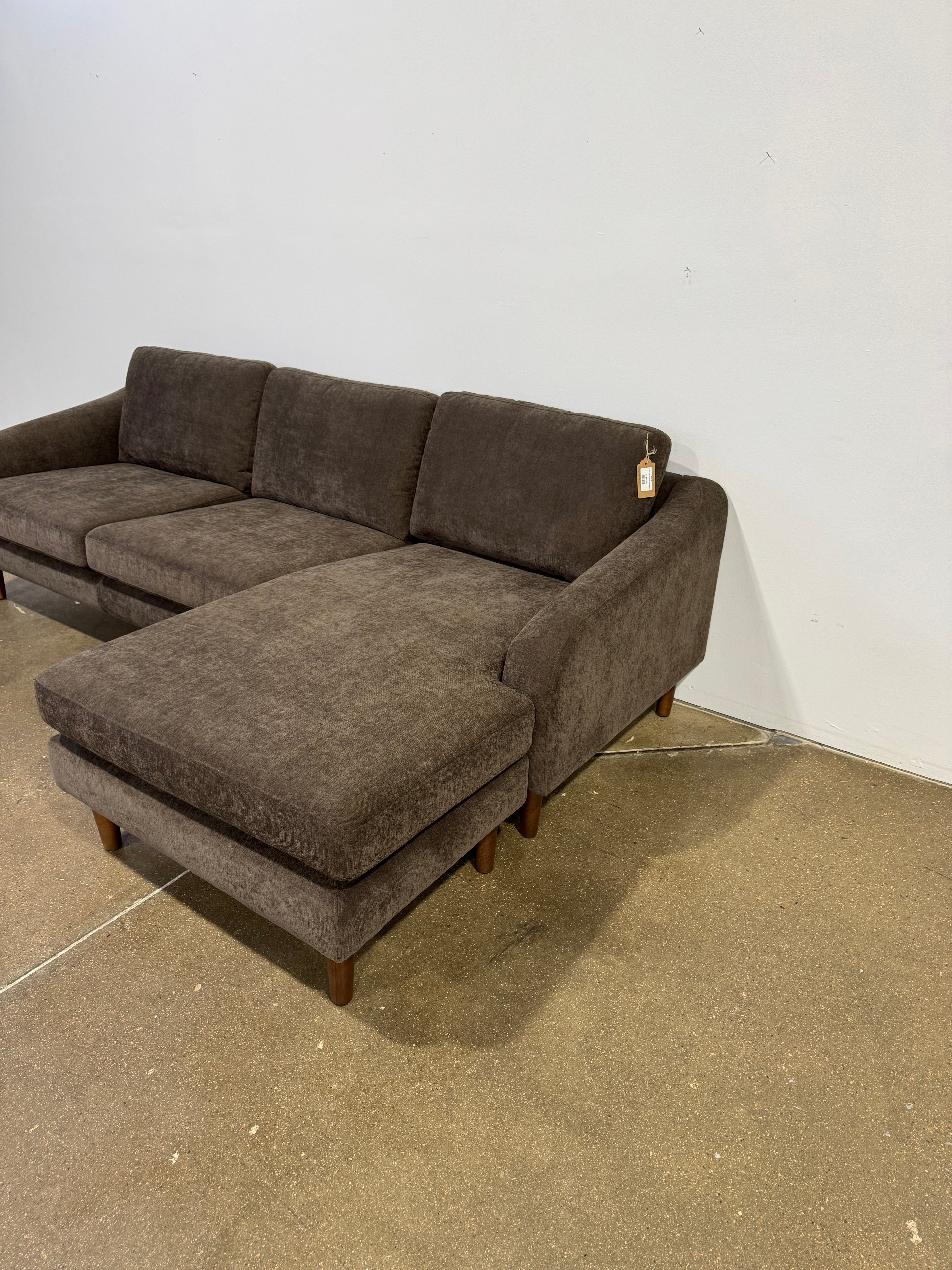 Moe's Quinn 112in Sectional Dark Brown