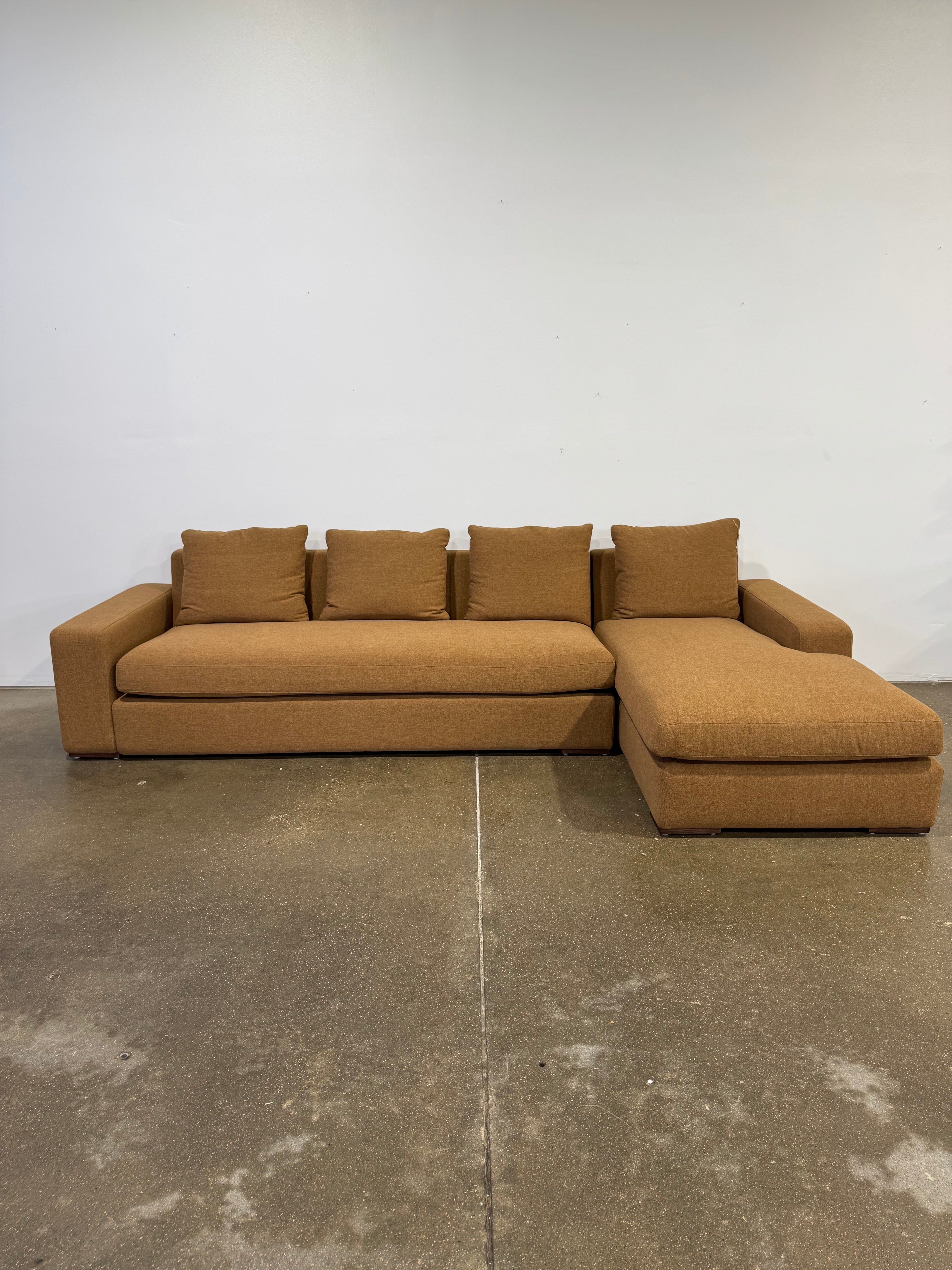 Moe's Thomas Sectional Performance Fabric Rust Right