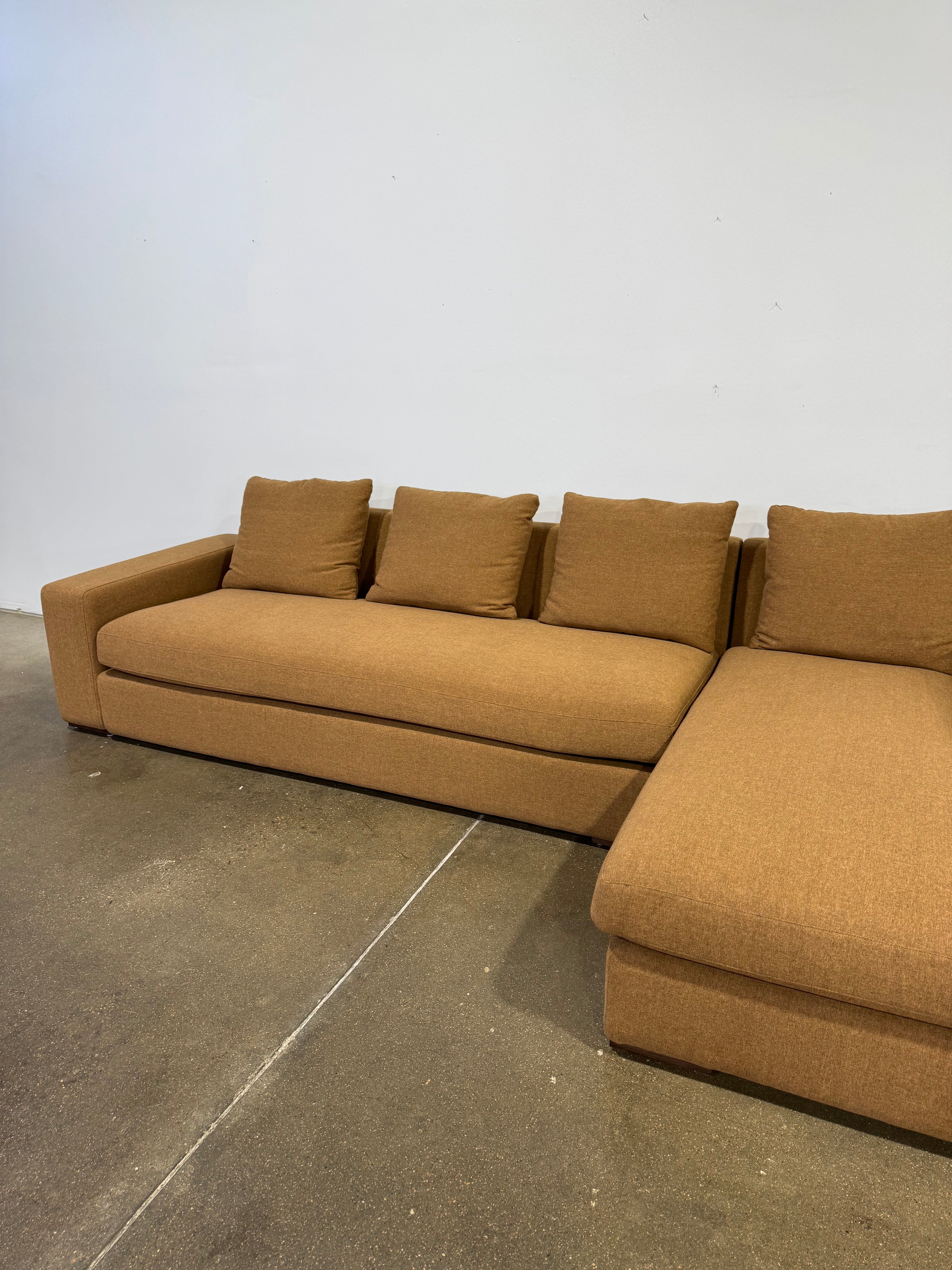 Moe's Thomas Sectional Performance Fabric Rust Right