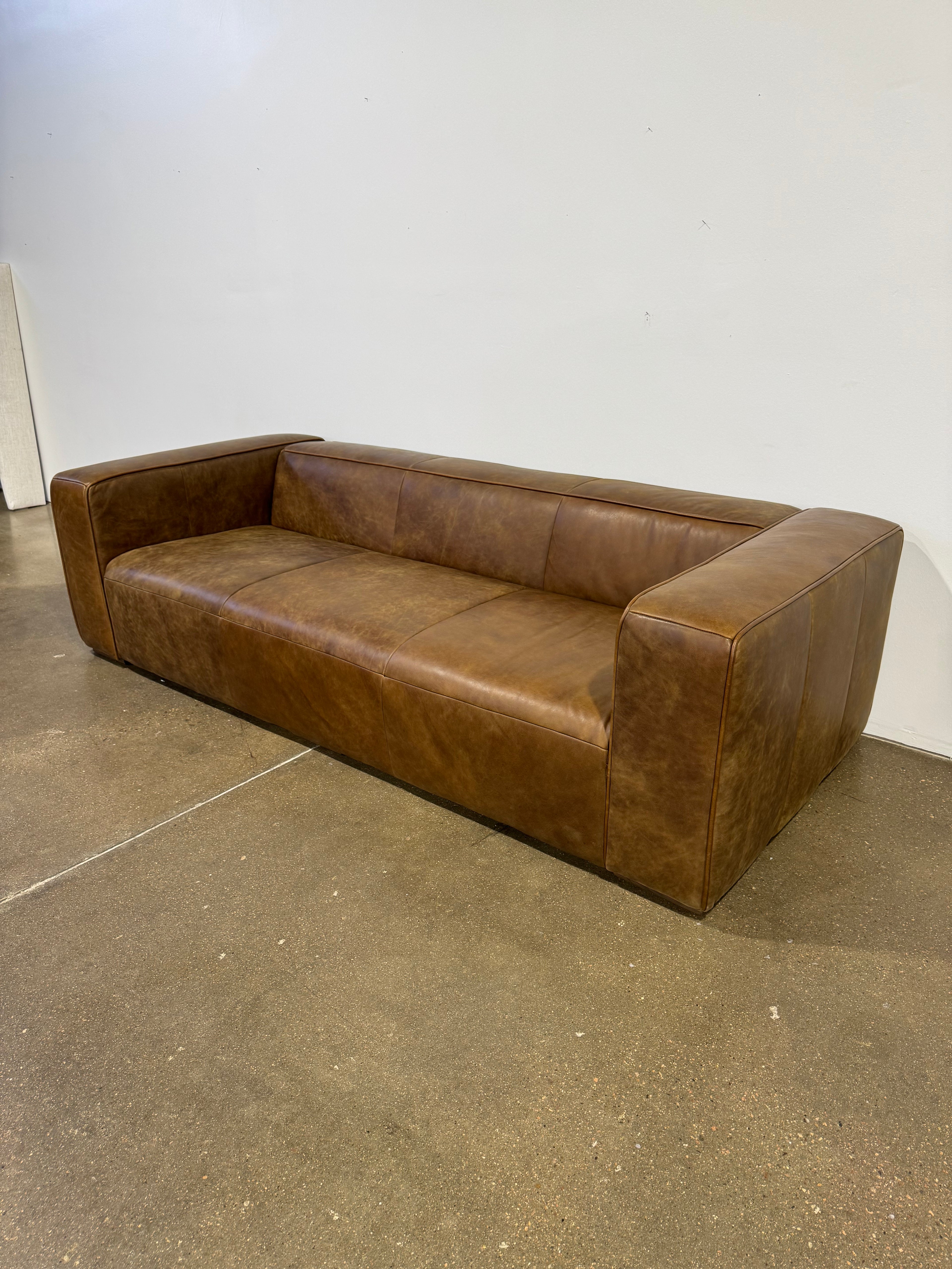 Moe's Bolton Sofa Open Road Brown Leather