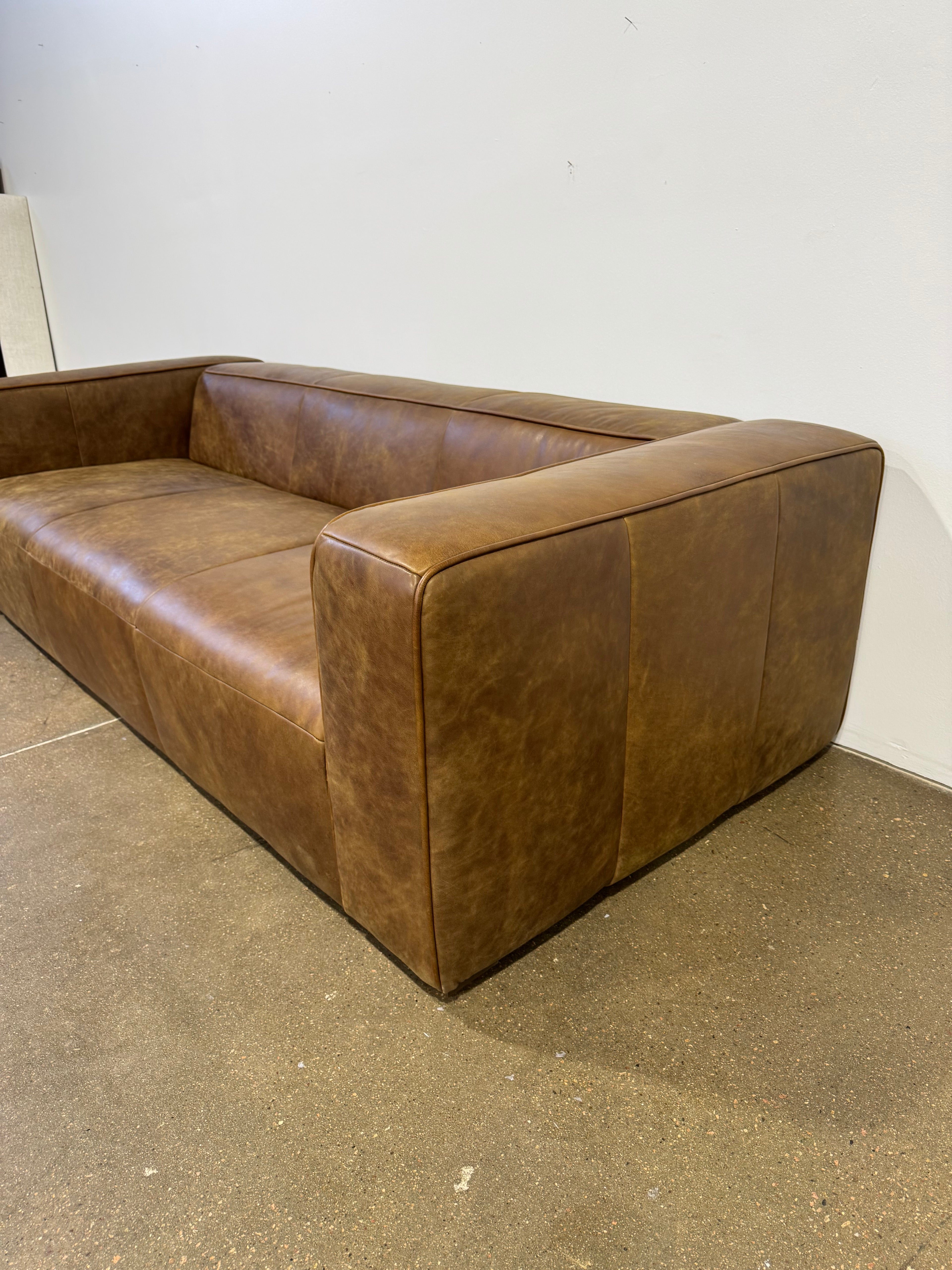 Moe's Bolton Sofa Open Road Brown Leather
