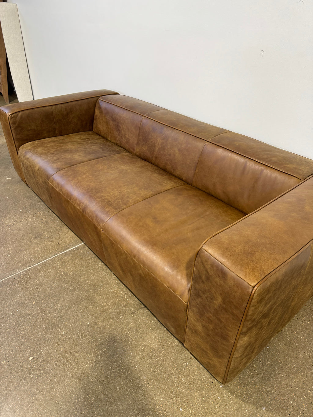 Moe's Bolton Sofa Open Road Brown Leather