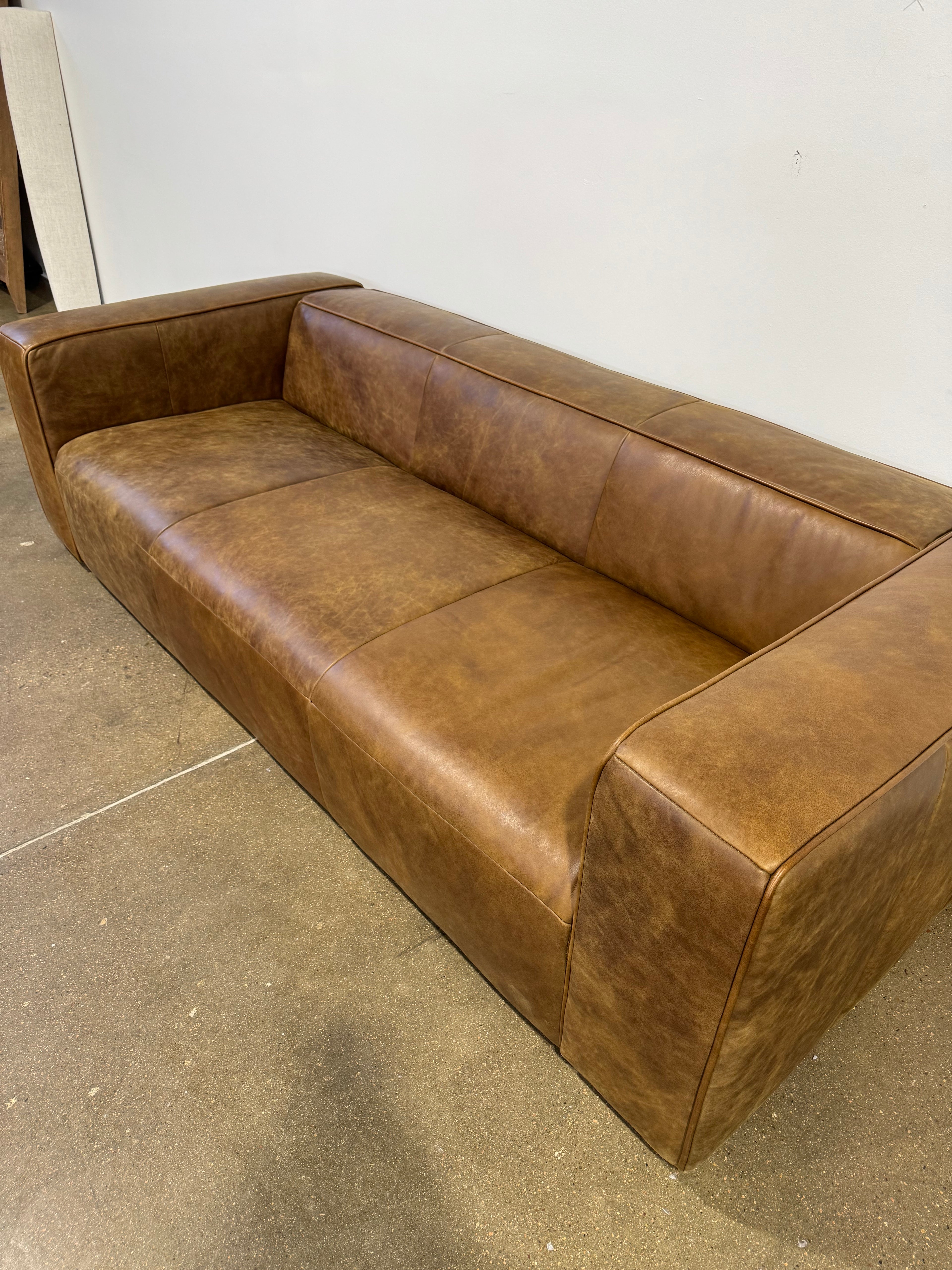 Moe's Bolton Sofa Open Road Brown Leather