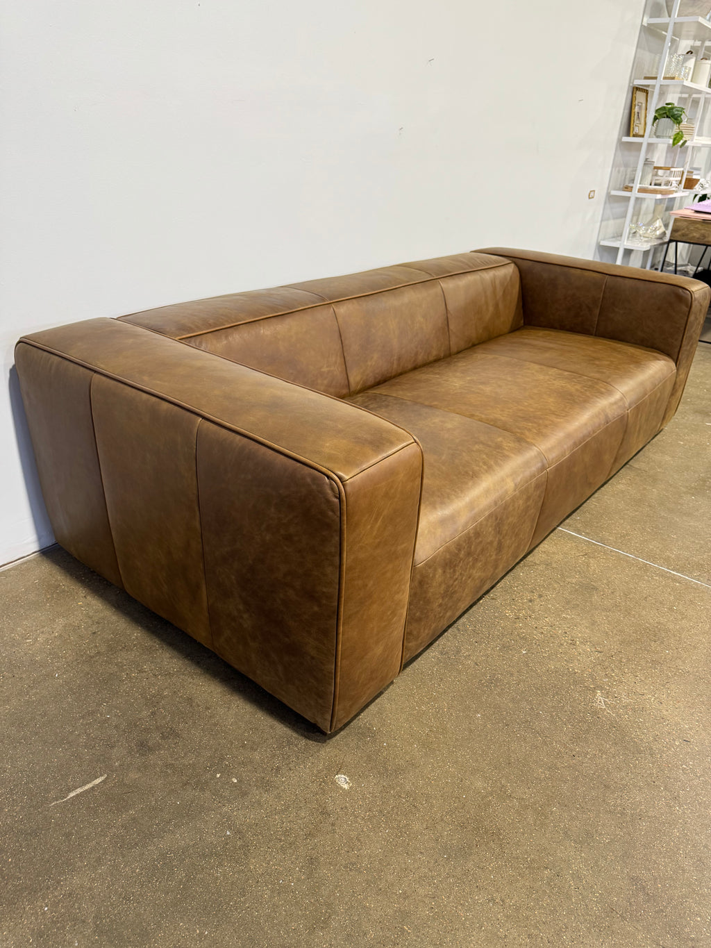Moe's Bolton Sofa Open Road Brown Leather