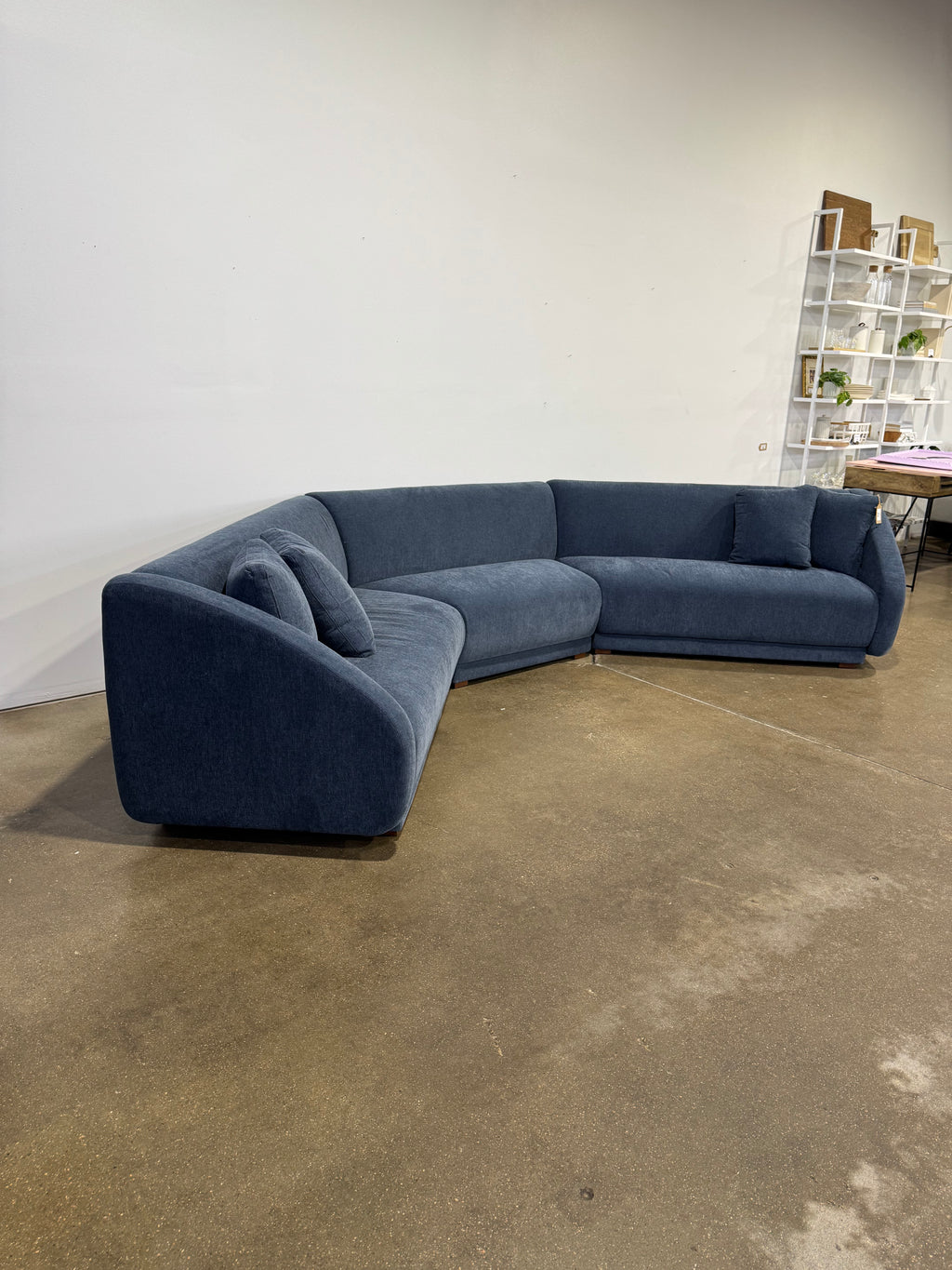 Moe's Fraser Sectional Deep Blue