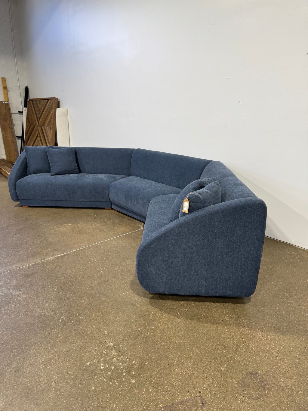 Moe's Fraser Sectional Deep Blue