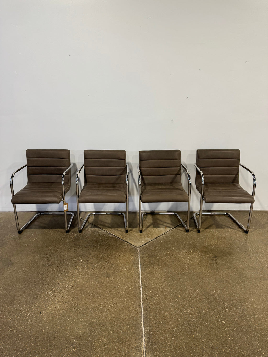 Moe's Pedro Dining Chair Dark Brown Leather - Set of Two