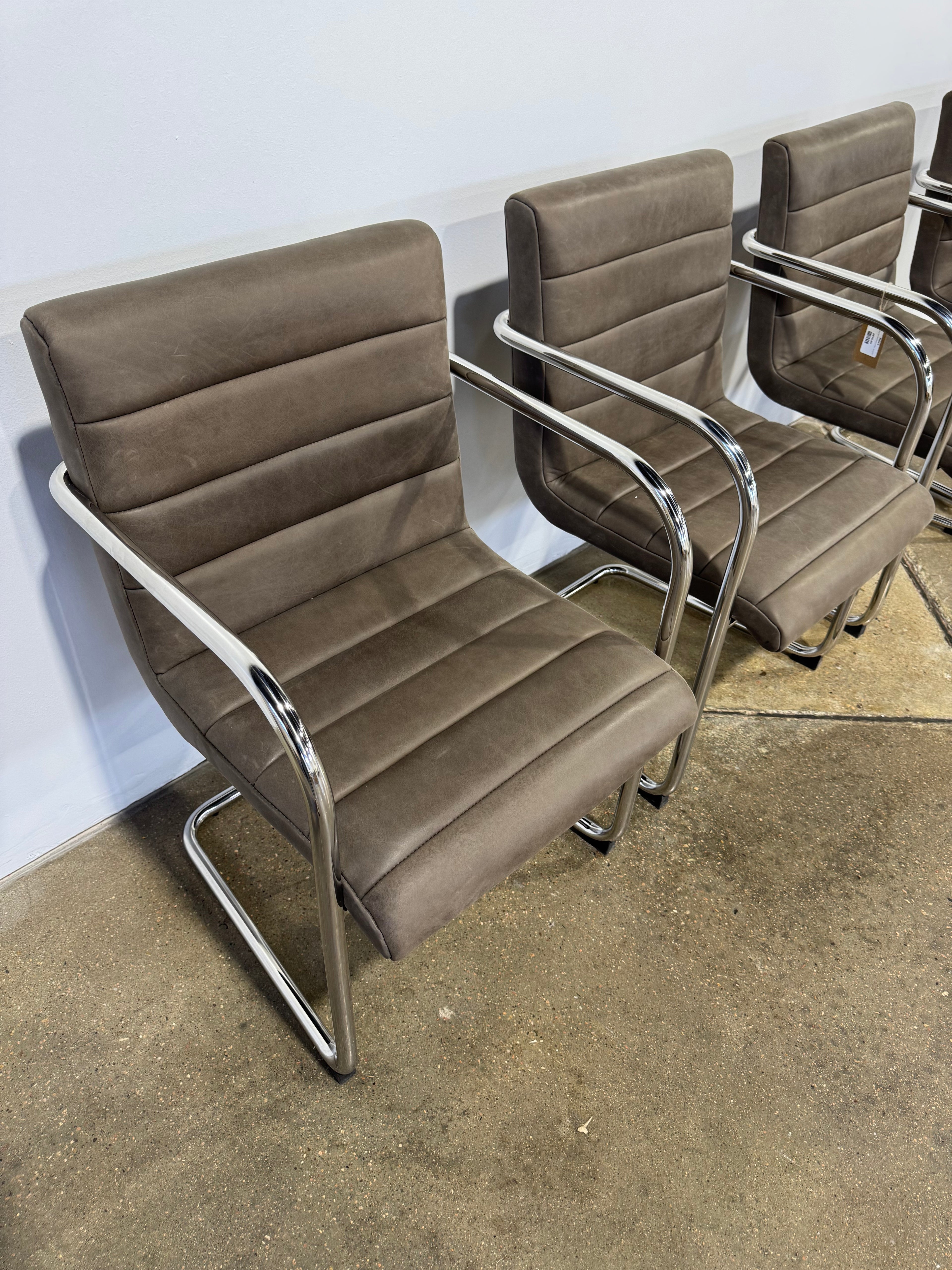 Moe's Pedro Dining Chair Dark Brown Leather - Set of Two