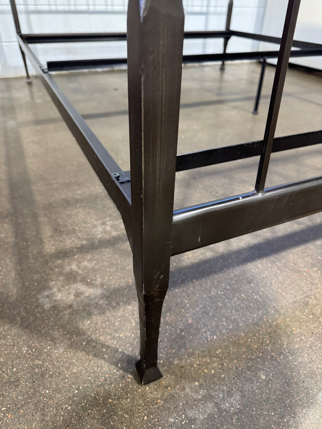 Crate & Barrel  Queen Wrought Iron Sleigh Bed