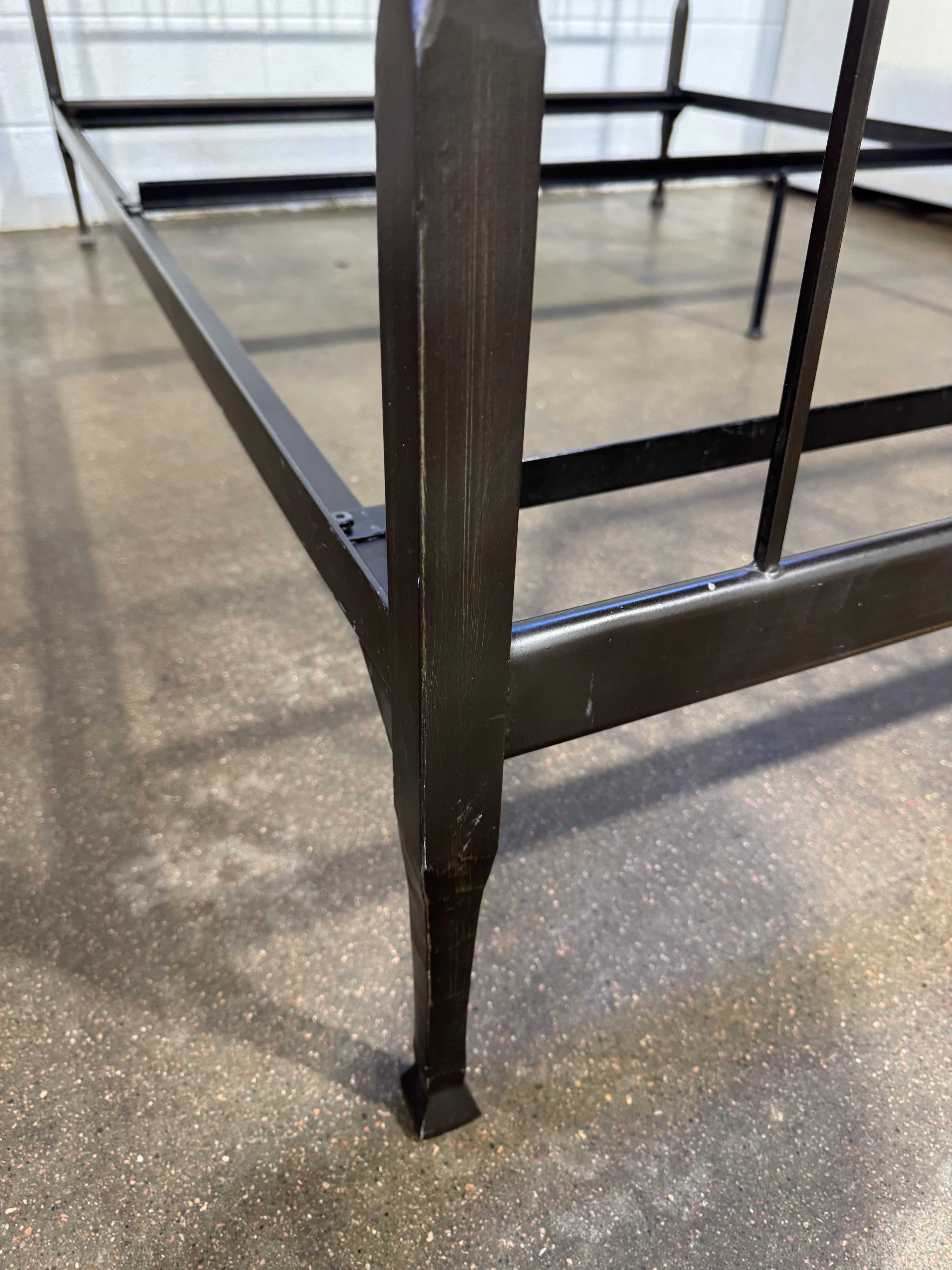 Crate & Barrel  Queen Wrought Iron Sleigh Bed