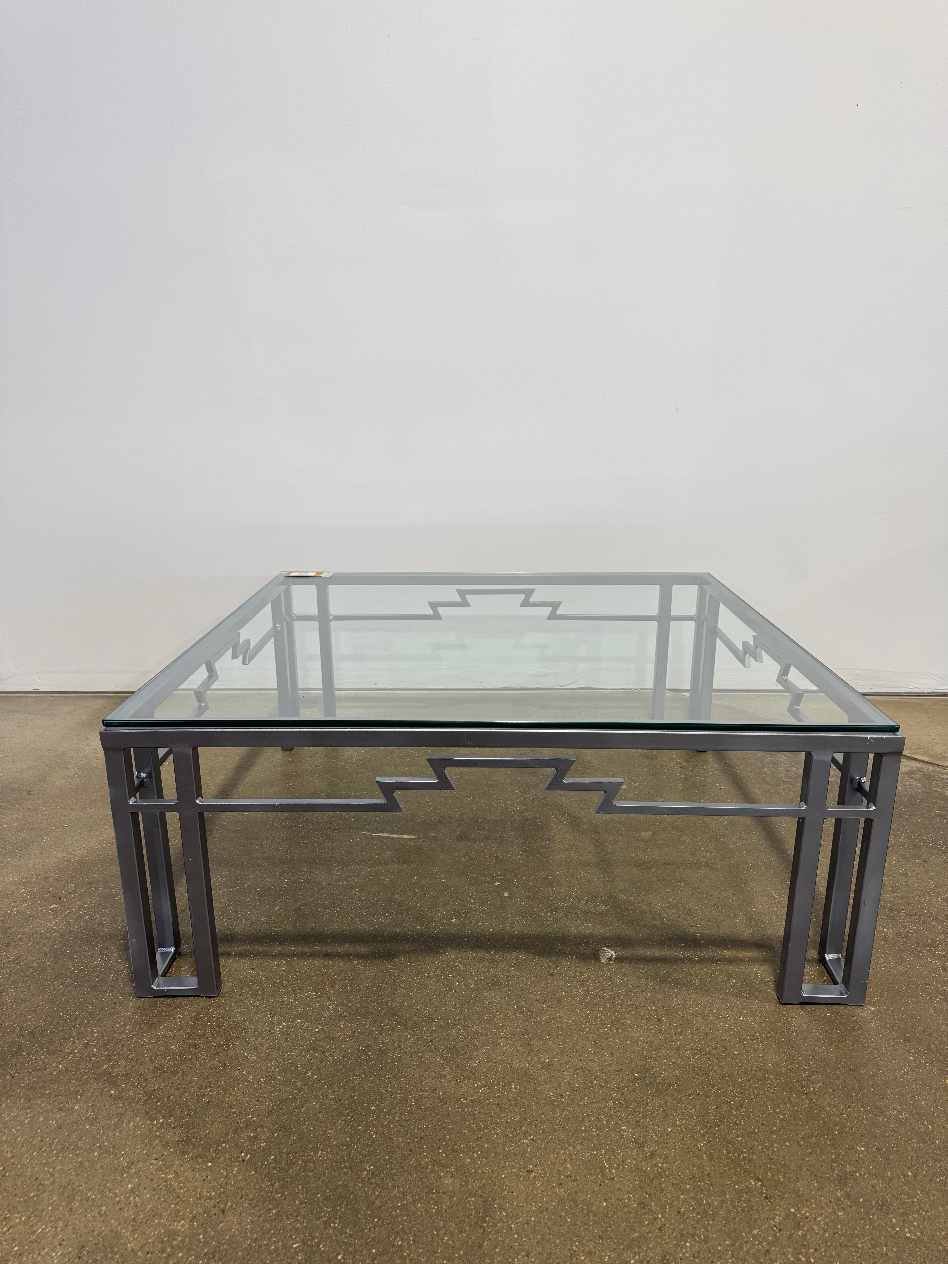 Vintage Iron & Glass Coffee Table