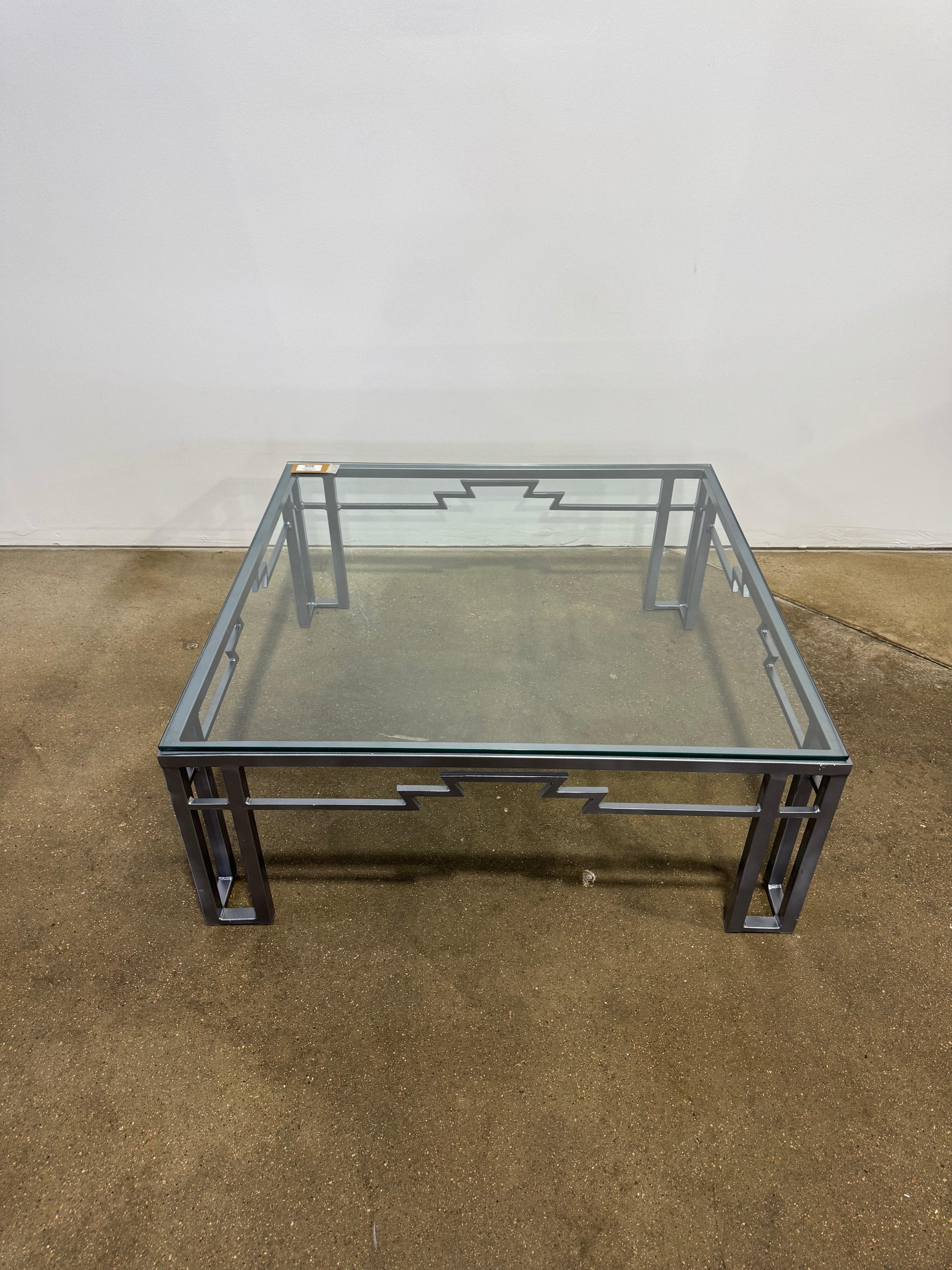 Vintage Iron & Glass Coffee Table