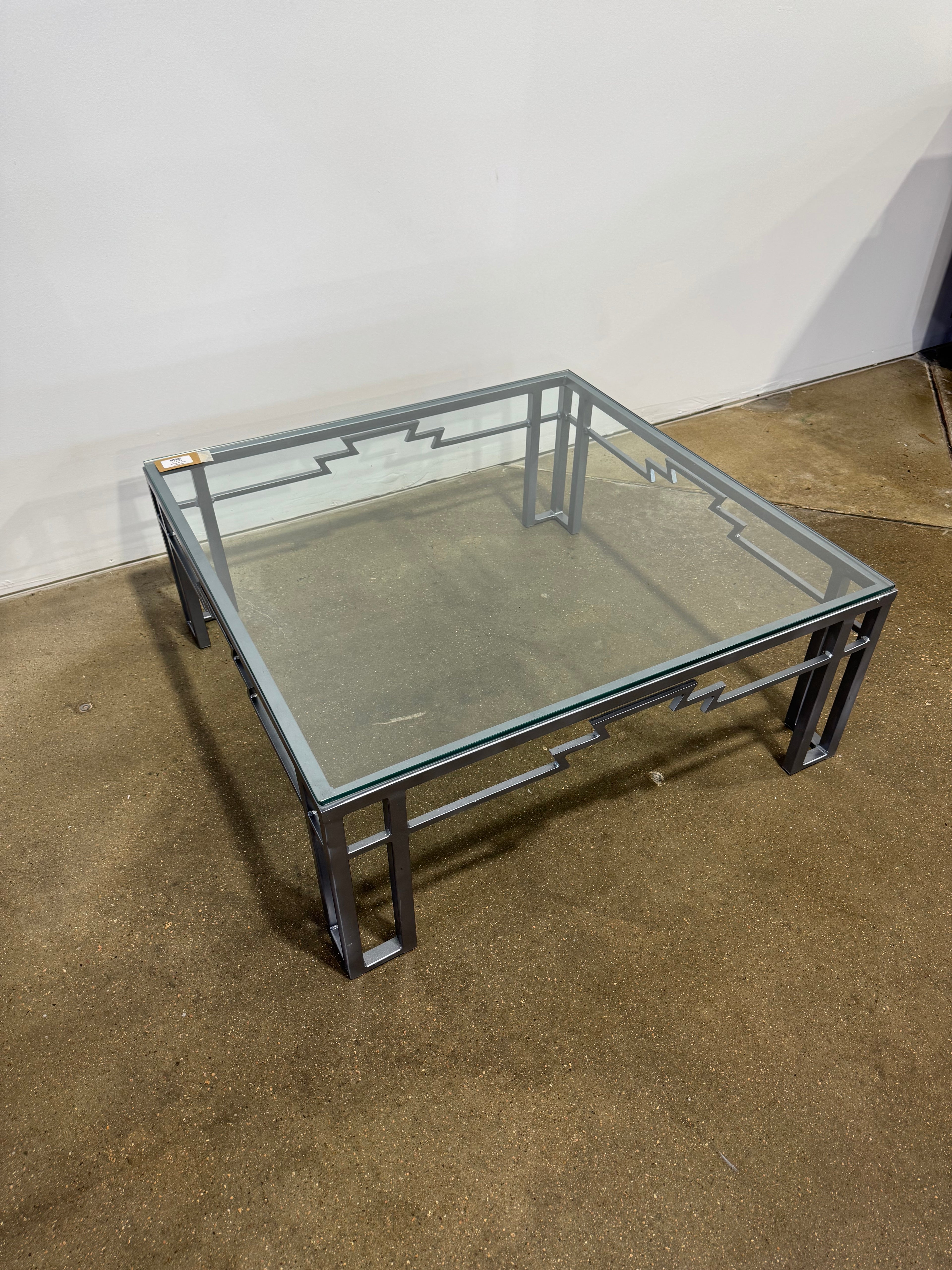 Vintage Iron & Glass Coffee Table