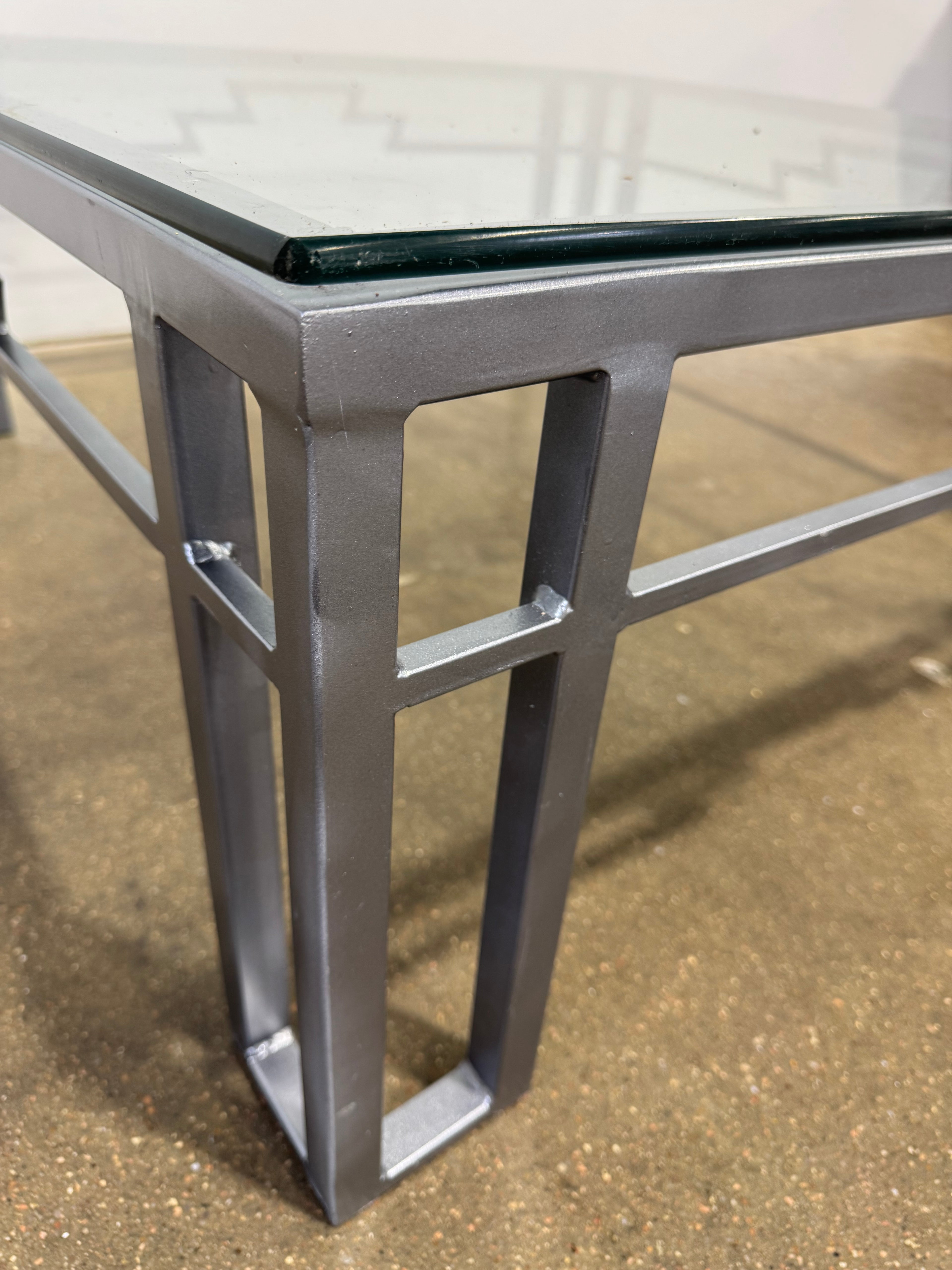 Vintage Iron & Glass Coffee Table