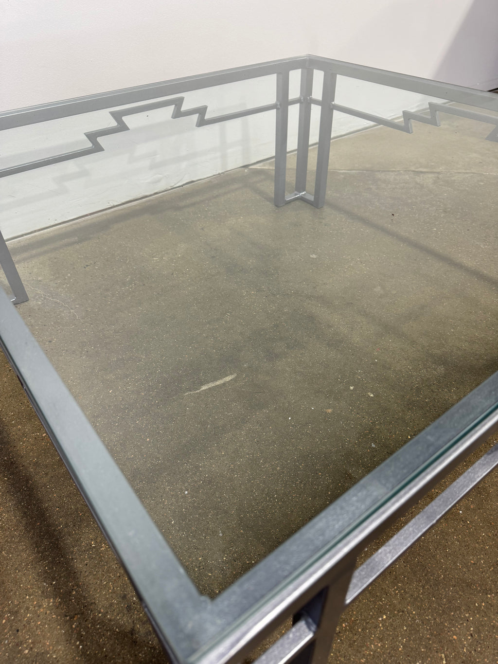 Vintage Iron & Glass Coffee Table