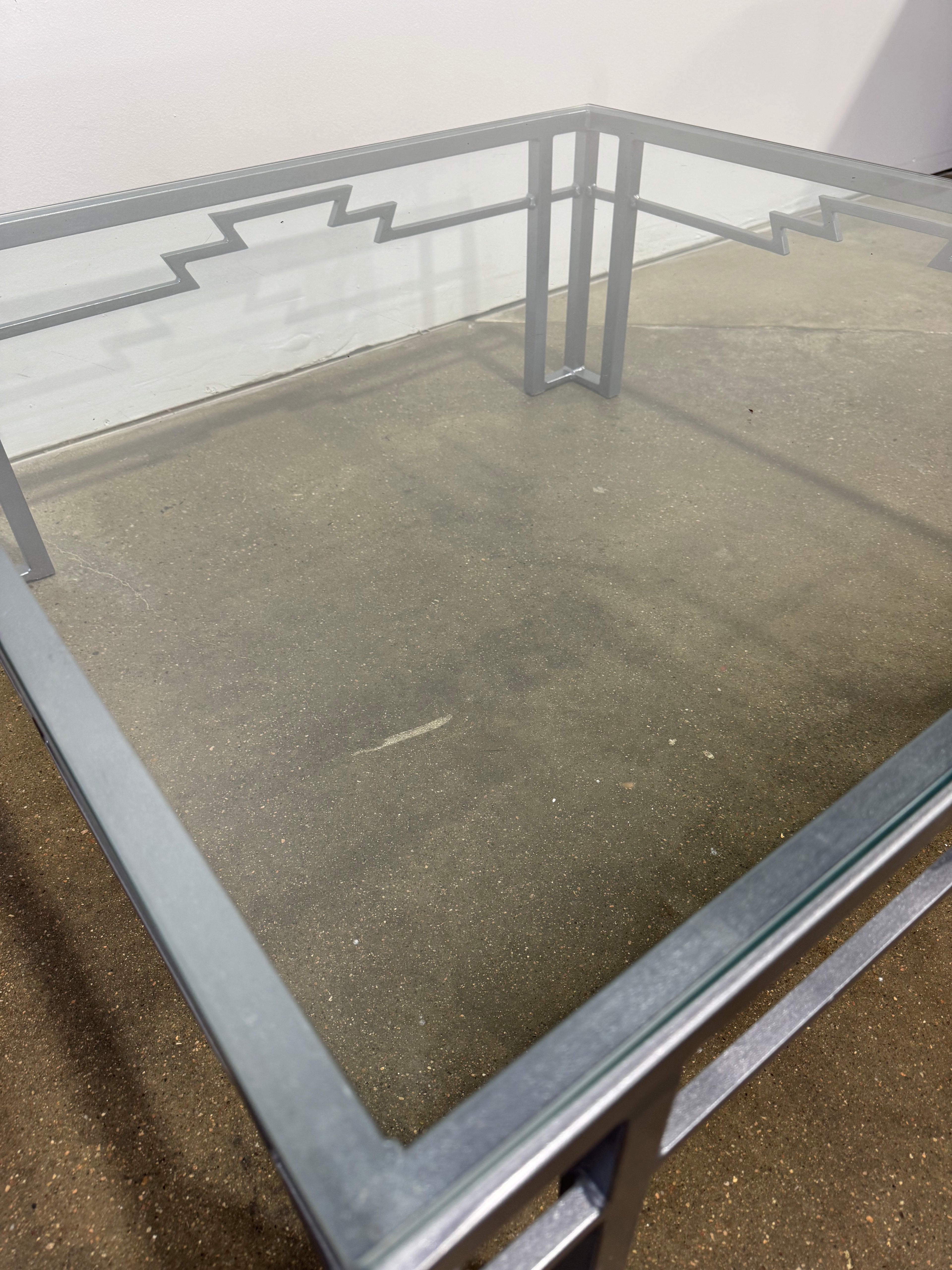 Vintage Iron & Glass Coffee Table