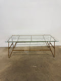 French modernist  Twisted Iron and Glass Coffee Table