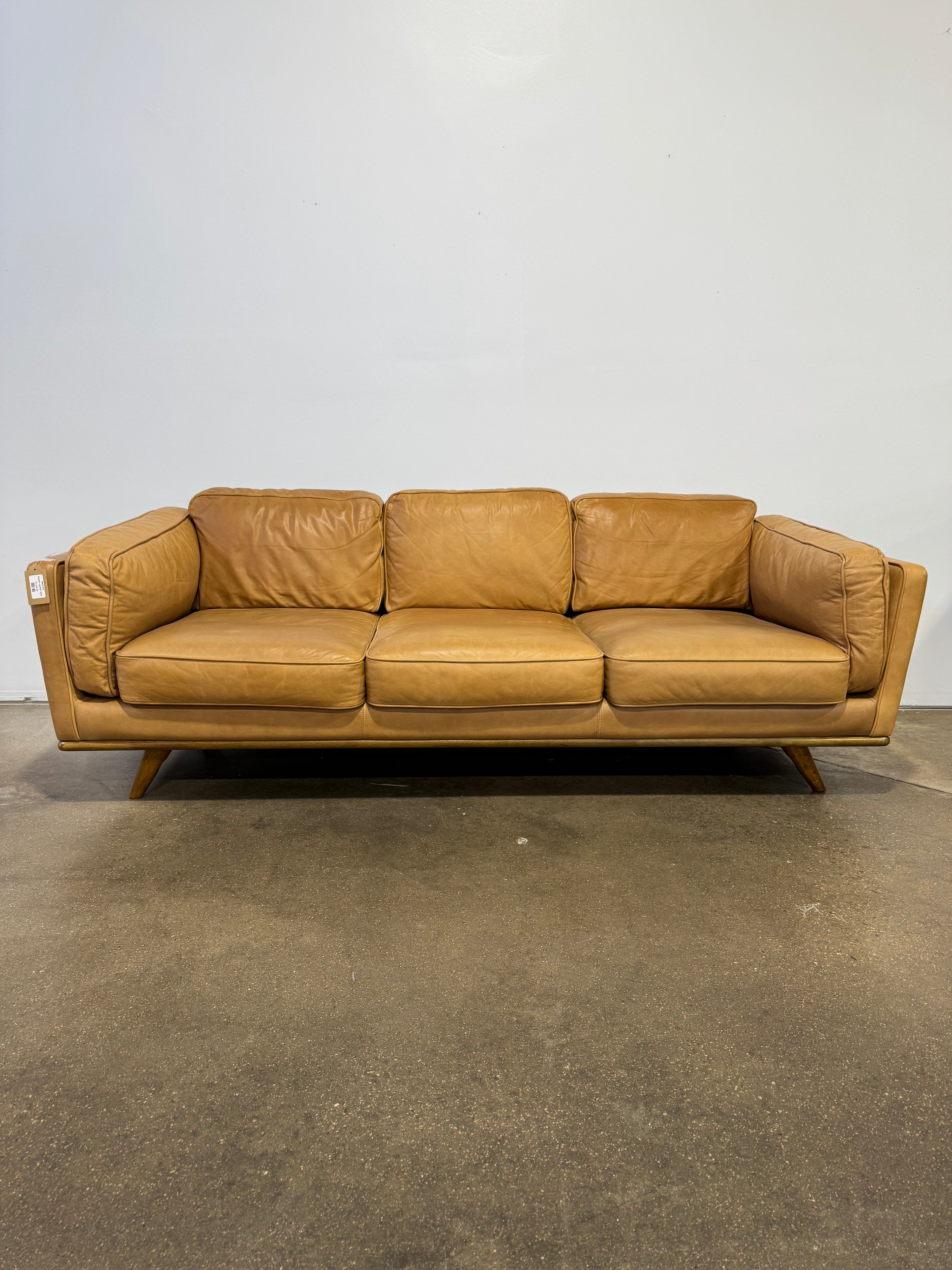 West Elm Zander Leather Sofa