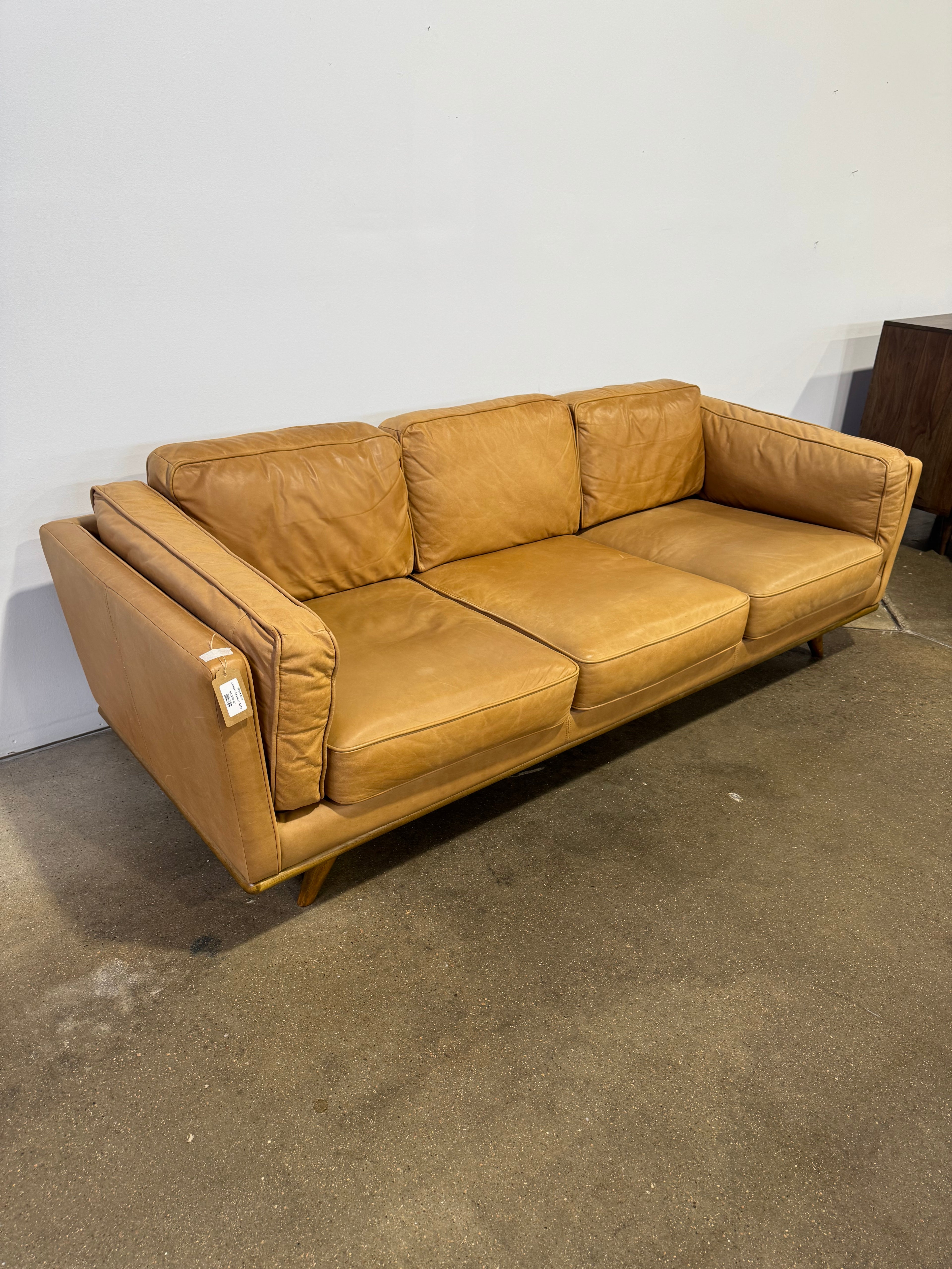 West Elm Zander Leather Sofa