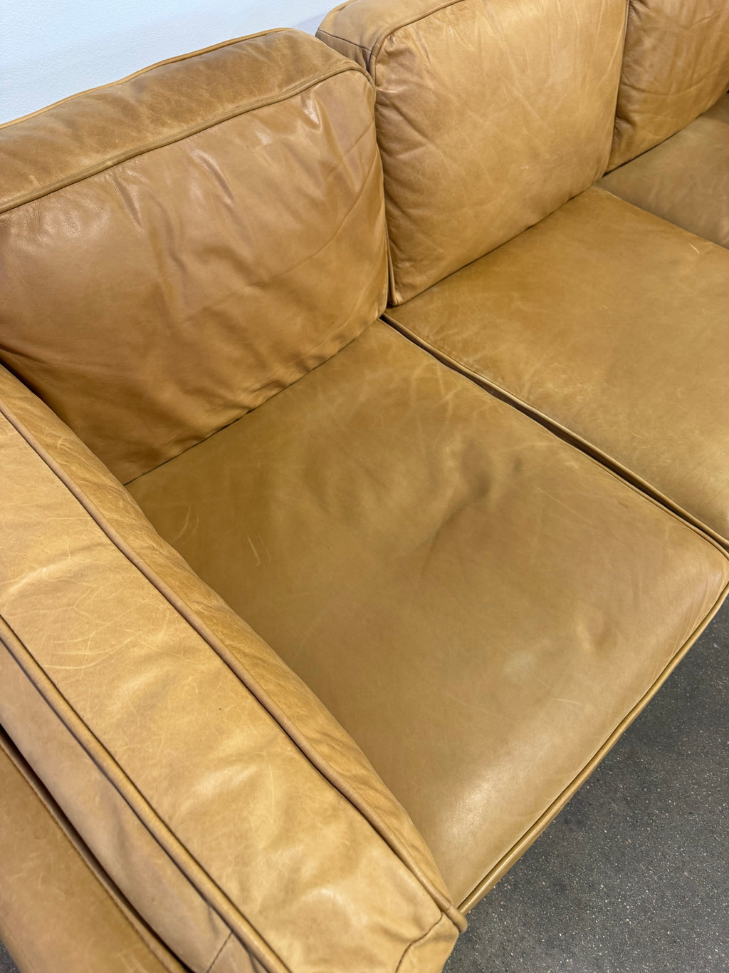 West Elm  Zander Leather Sofa