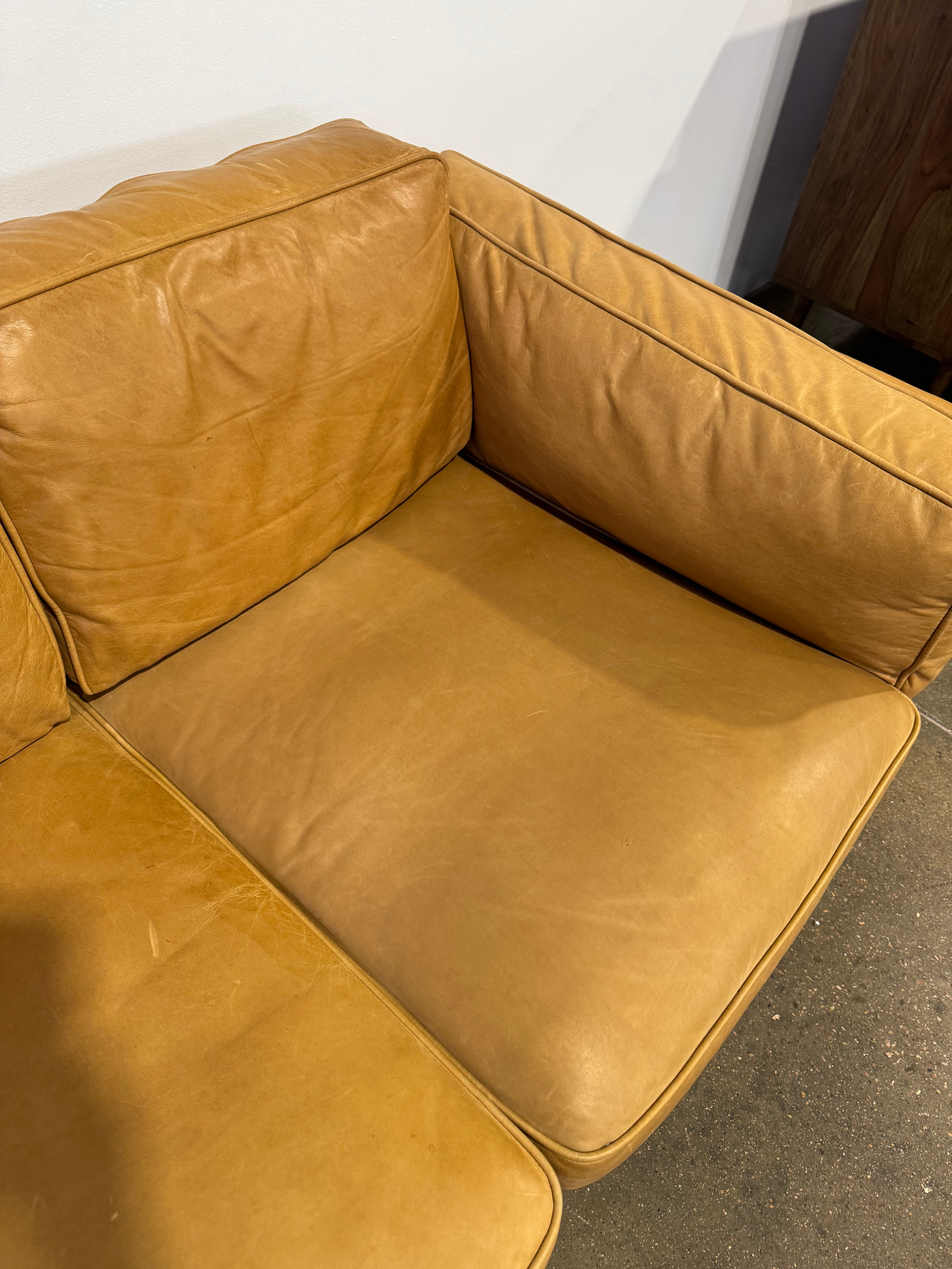 West Elm  Zander Leather Sofa