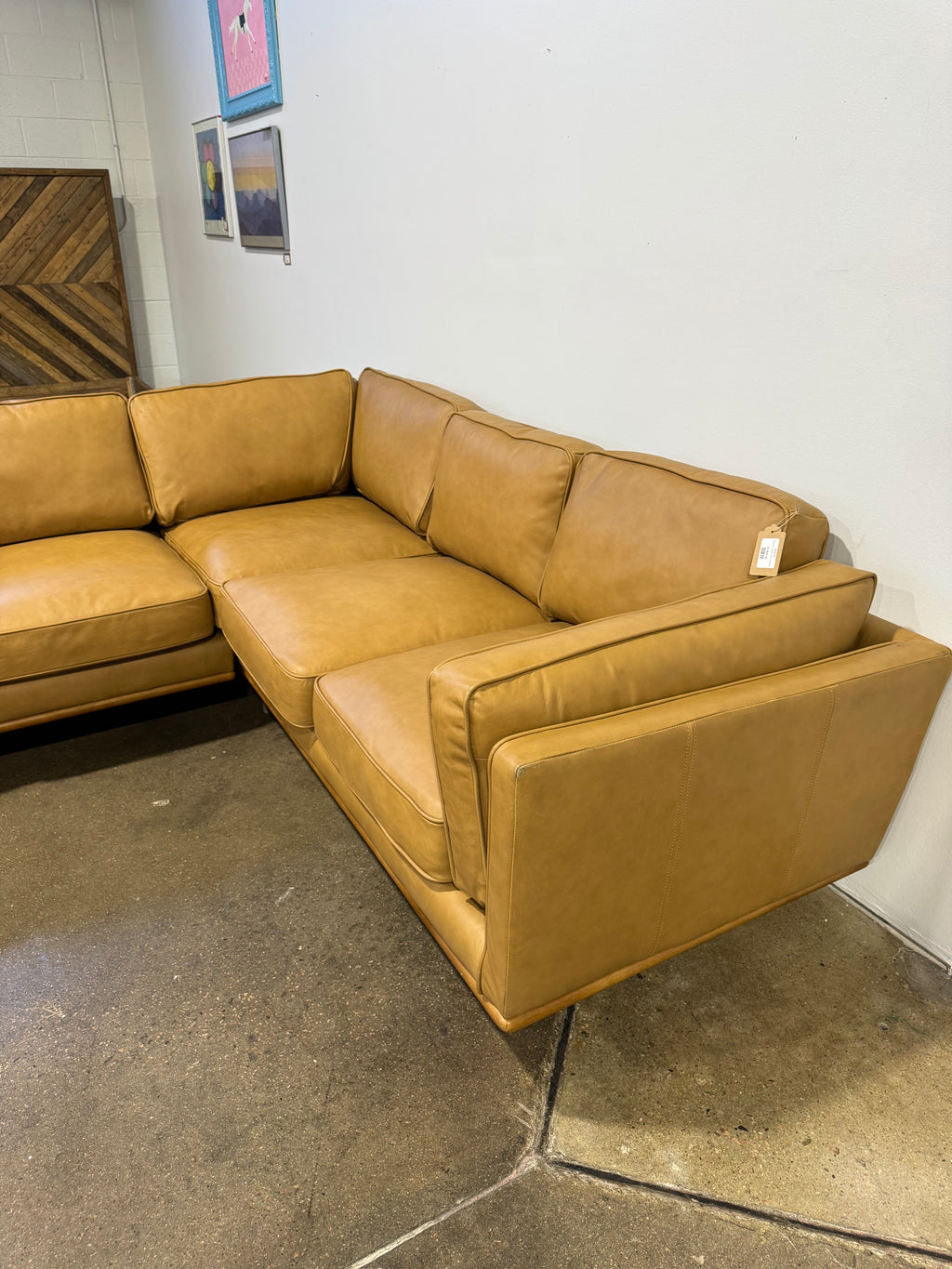 Article Timber 93" Leather Corner Sectional