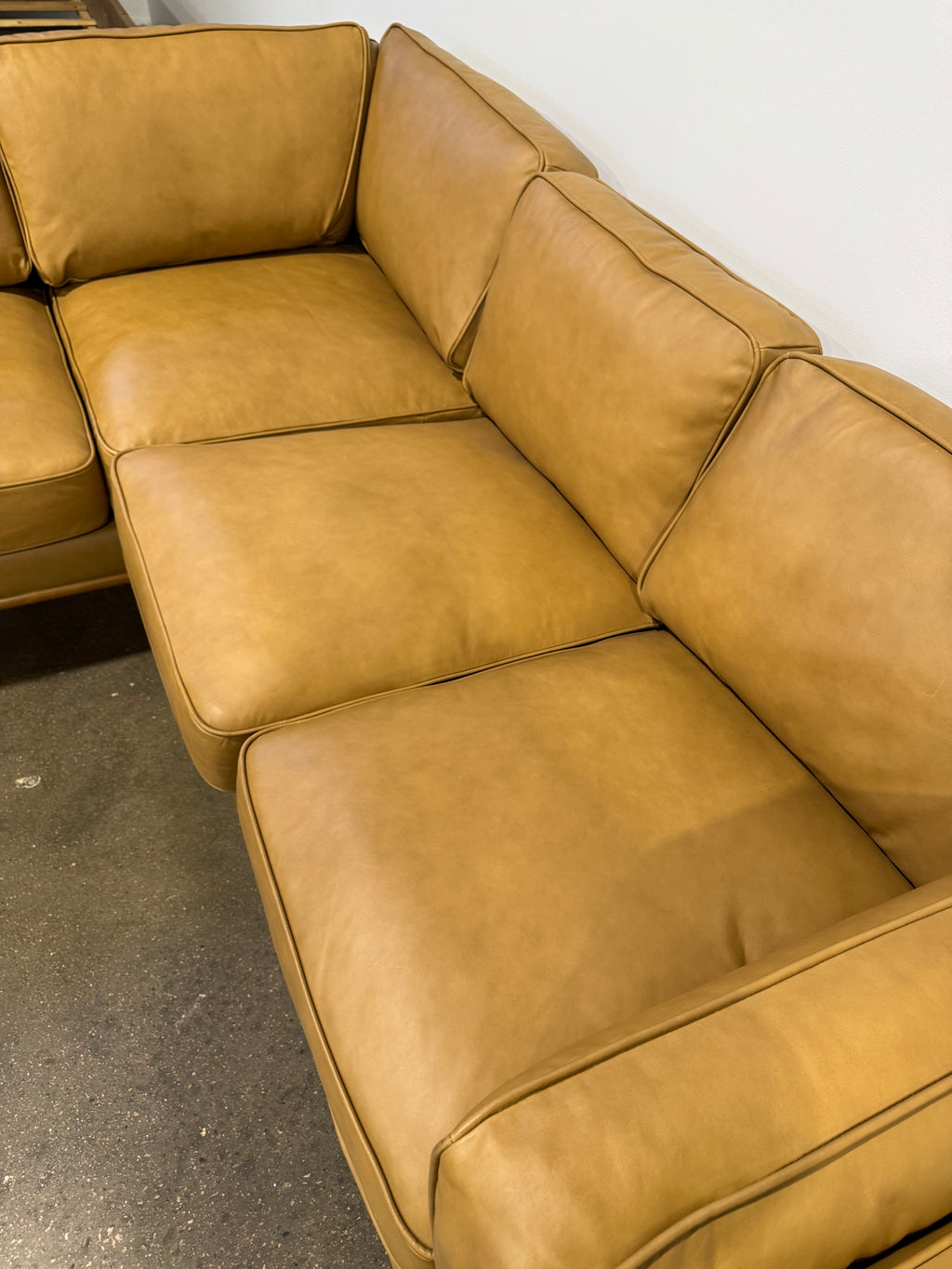 Article Timber 93" Leather Corner Sectional