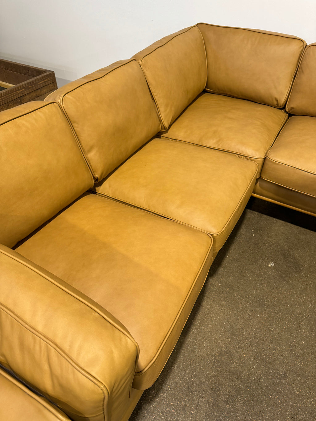 Article Timber 93" Leather Corner Sectional