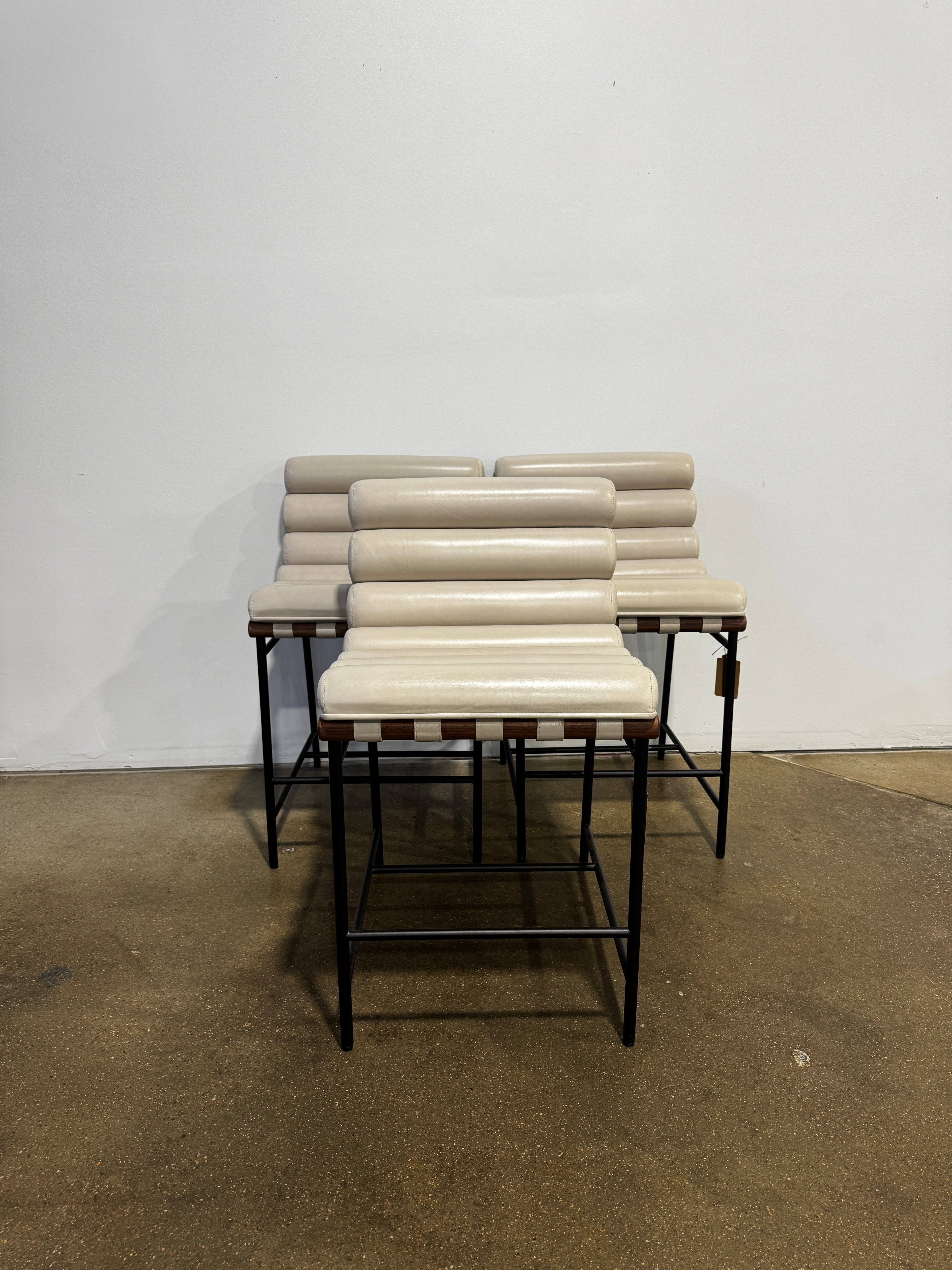 Denver Modern Vail Counter Stool-Pearl Leather