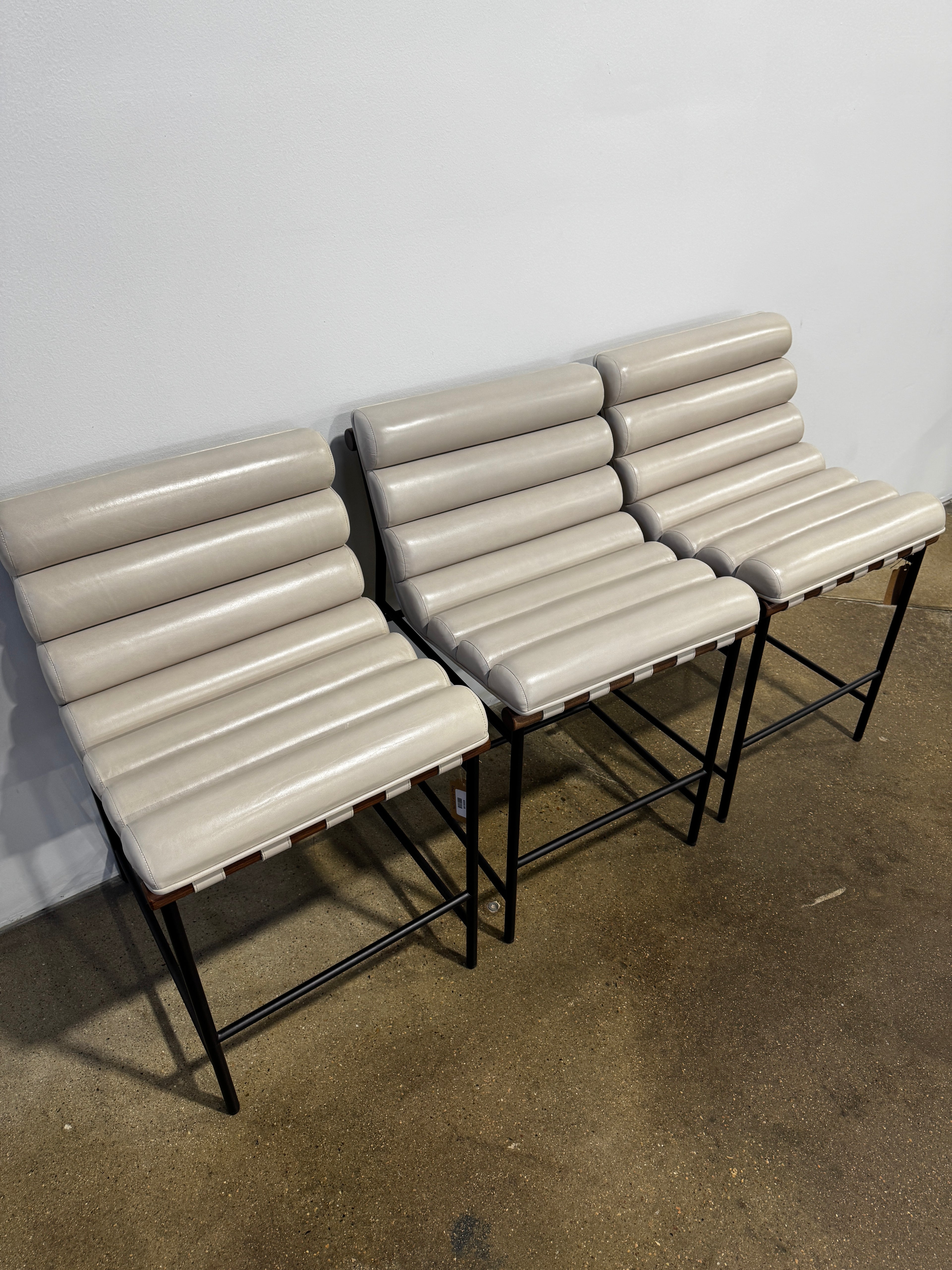 Denver Modern Vail Counter Stool-Pearl Leather