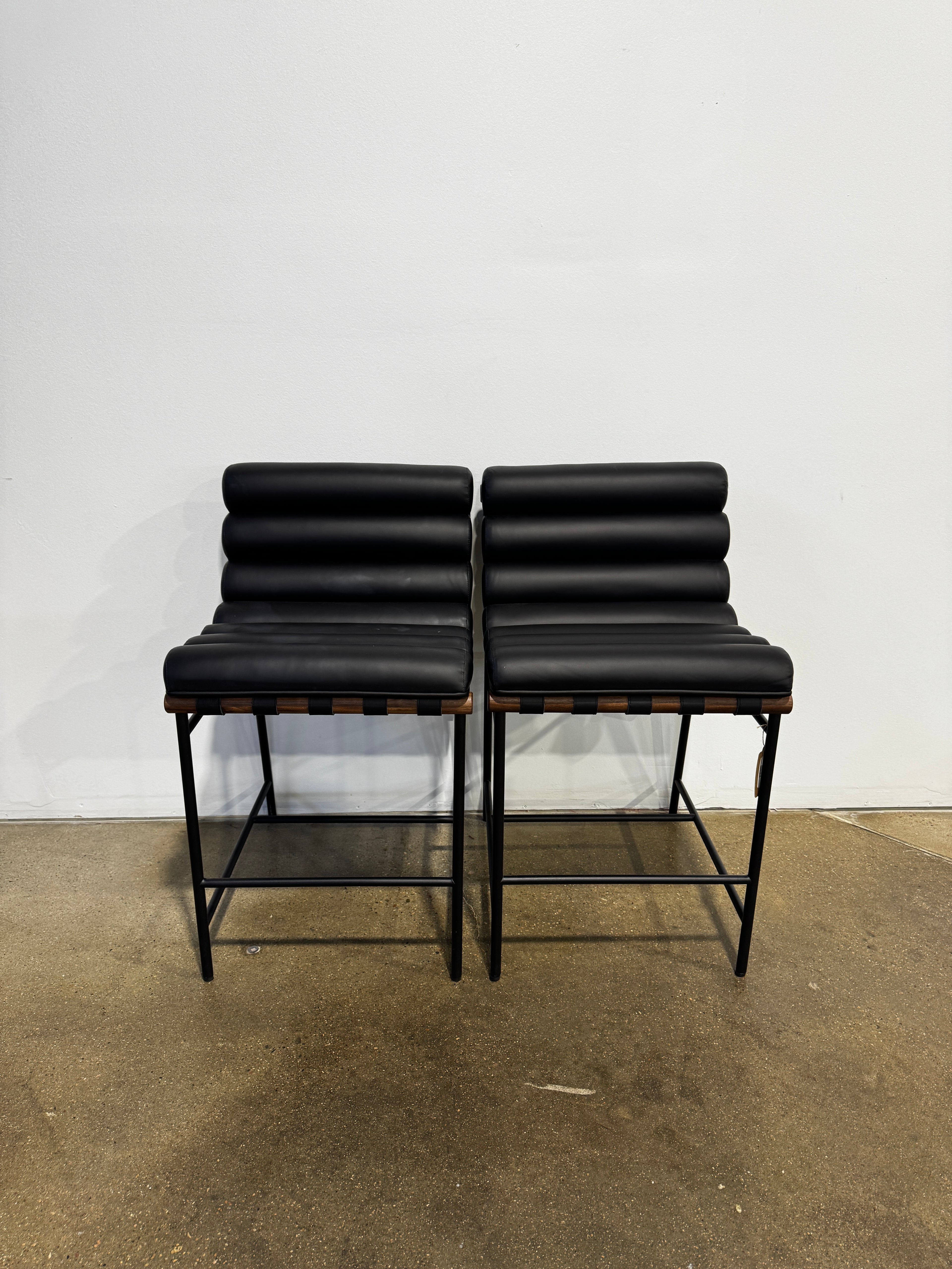 Denver Modern Vail Counter Stool-Black Leather
