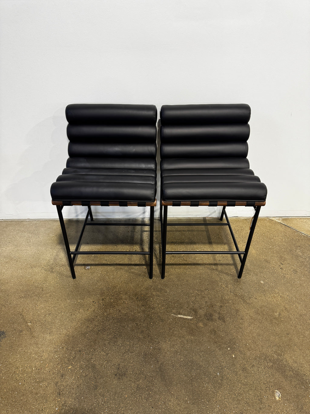 Denver Modern Vail Counter Stool-Black Leather