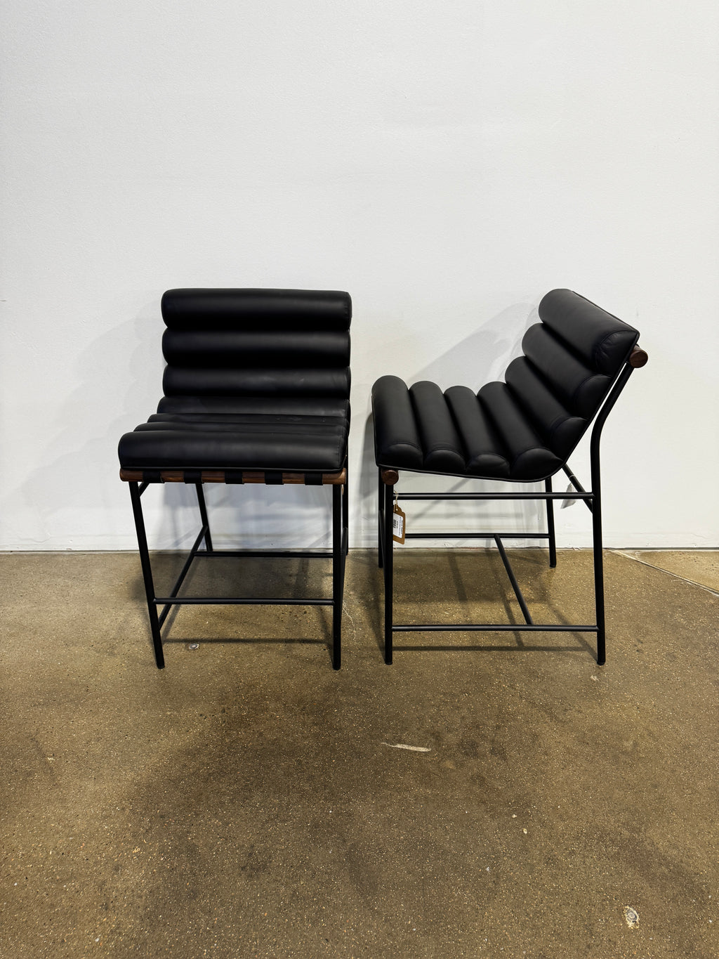 Denver Modern Vail Counter Stool-Black Leather