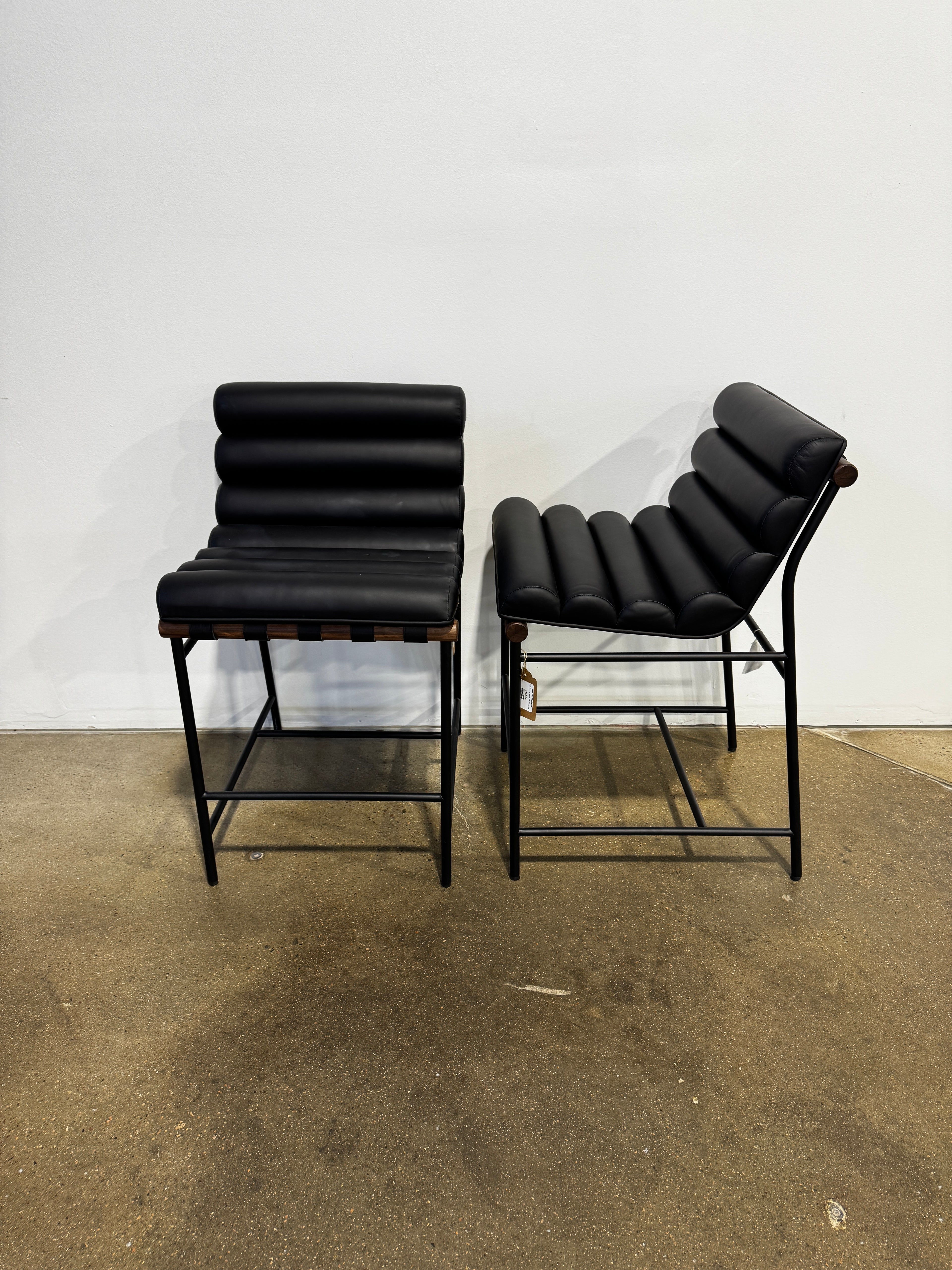 Denver Modern Vail Counter Stool-Black Leather