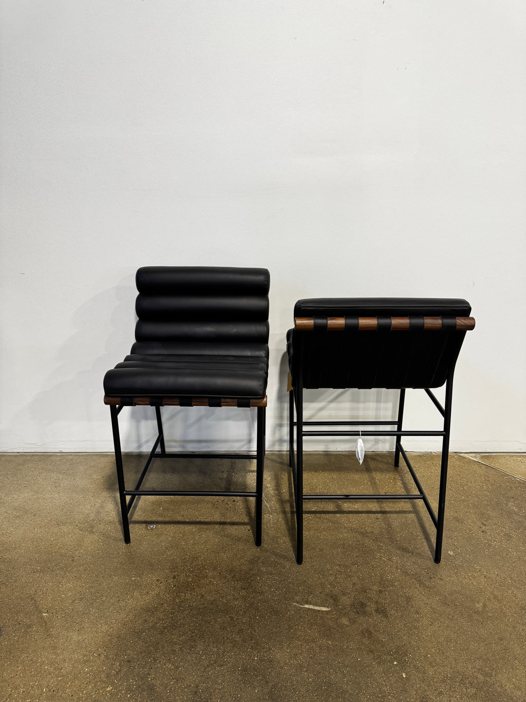 Denver Modern Vail Counter Stool-Black Leather