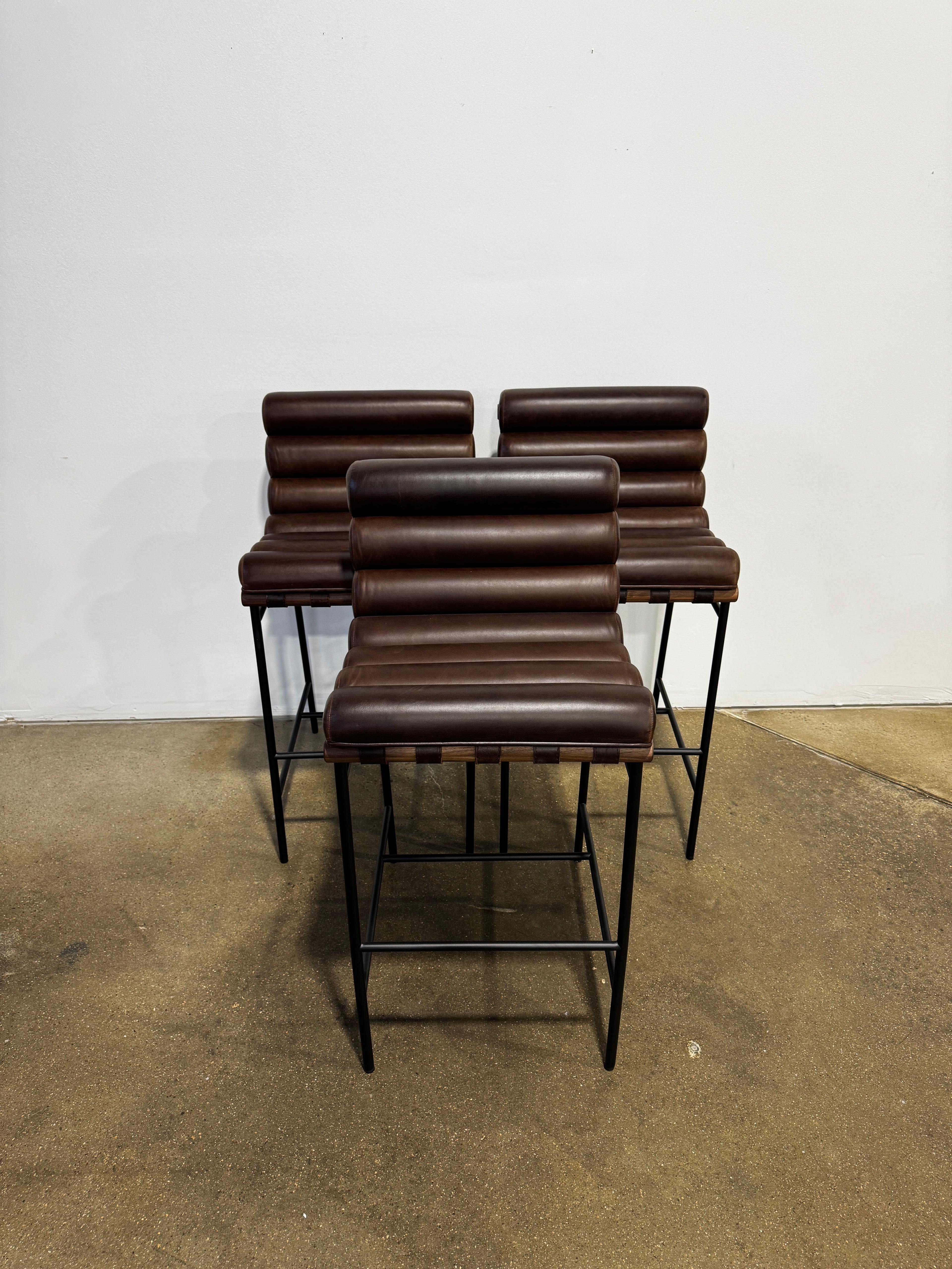 Denver Modern Vail Bar Stool - Maple Leather