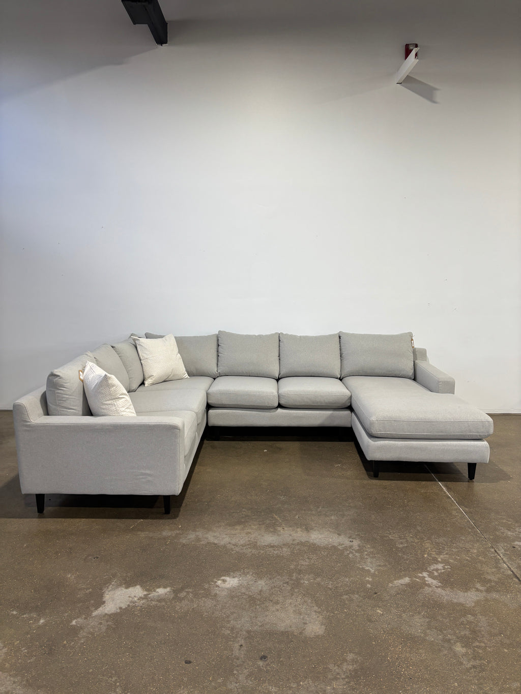 Interior Define Sloan 4-Piece Corner Sectional Sofa with Chaise - Gray