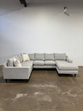 Interior Define Sloan 4-Piece Corner Sectional Sofa with Chaise - Gray