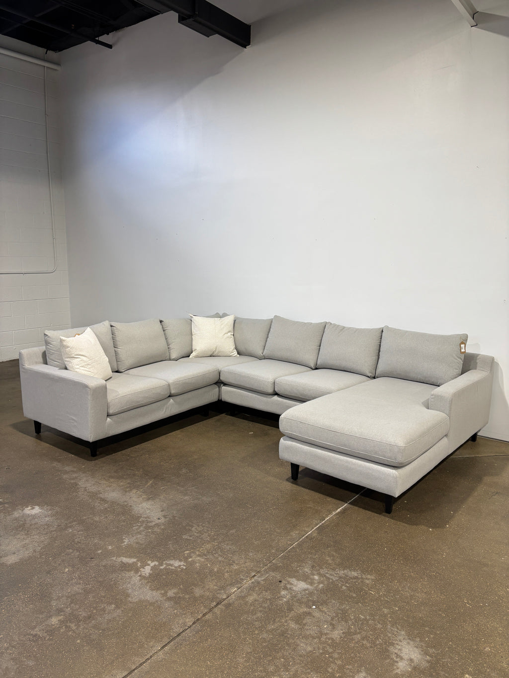 Interior Define Sloan 4-Piece Corner Sectional Sofa with Chaise - Gray