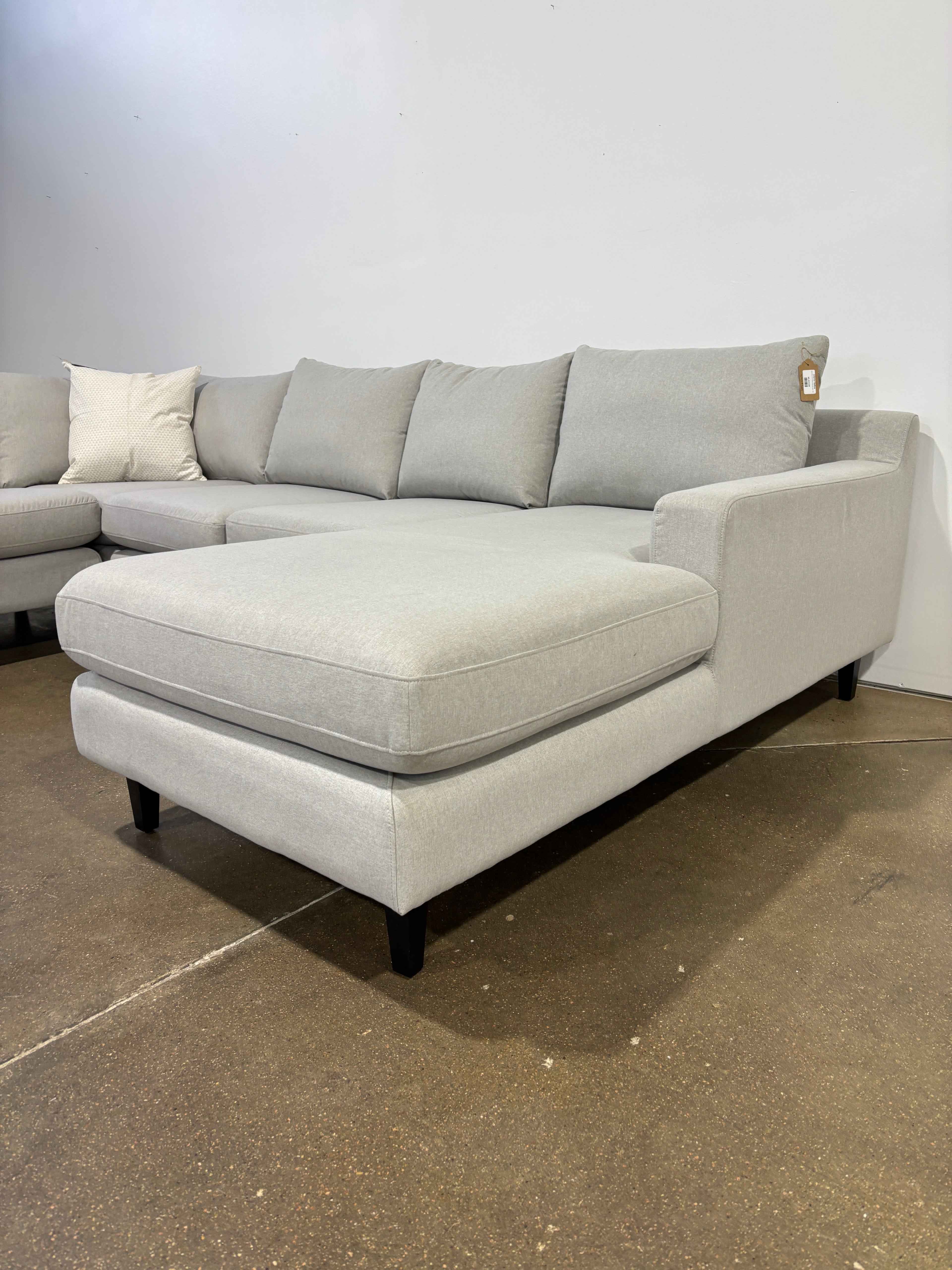 Interior Define Sloan 4-Piece Corner Sectional Sofa with Chaise - Gray