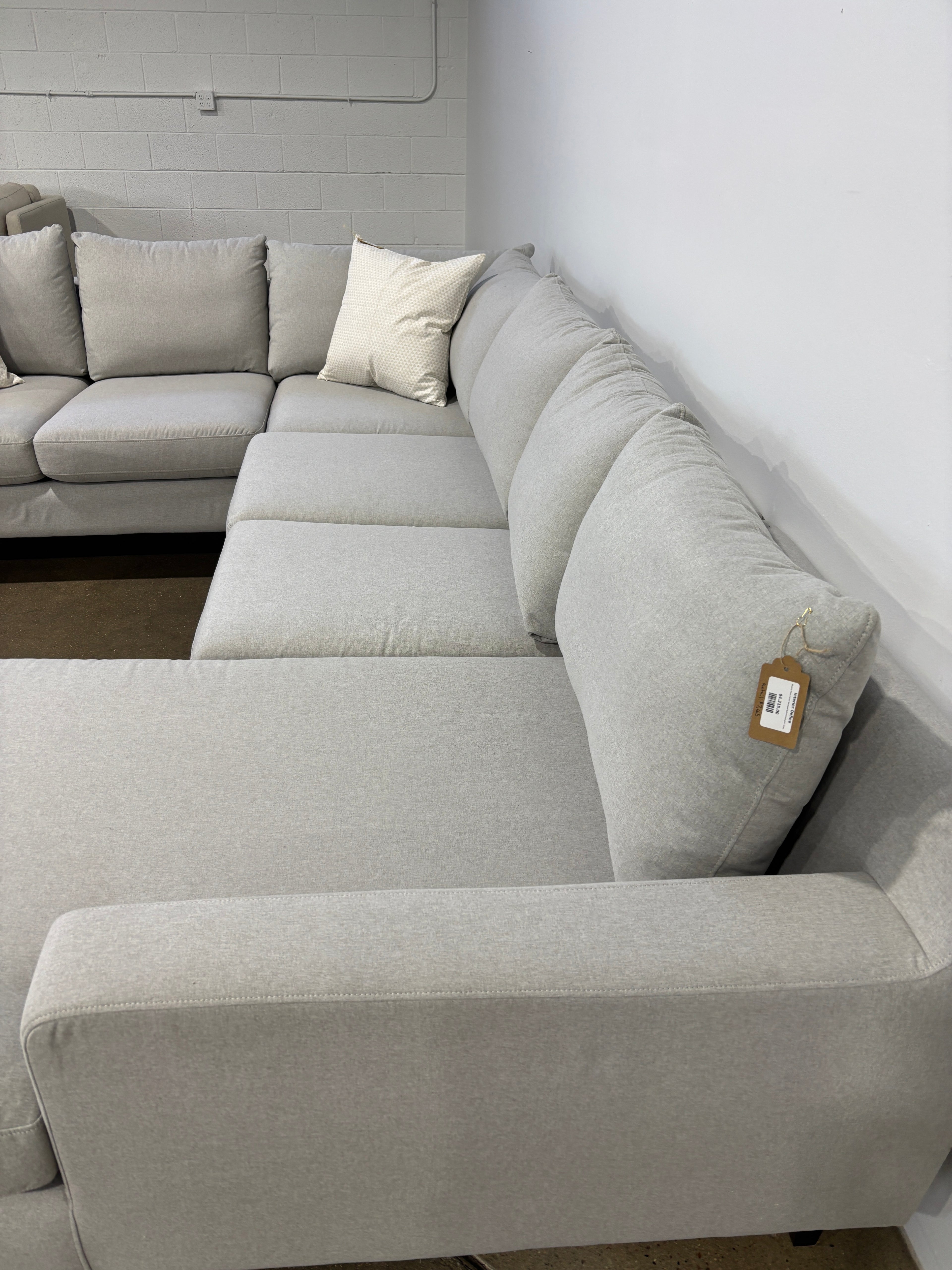 Interior Define Sloan 4-Piece Corner Sectional Sofa with Chaise - Gray