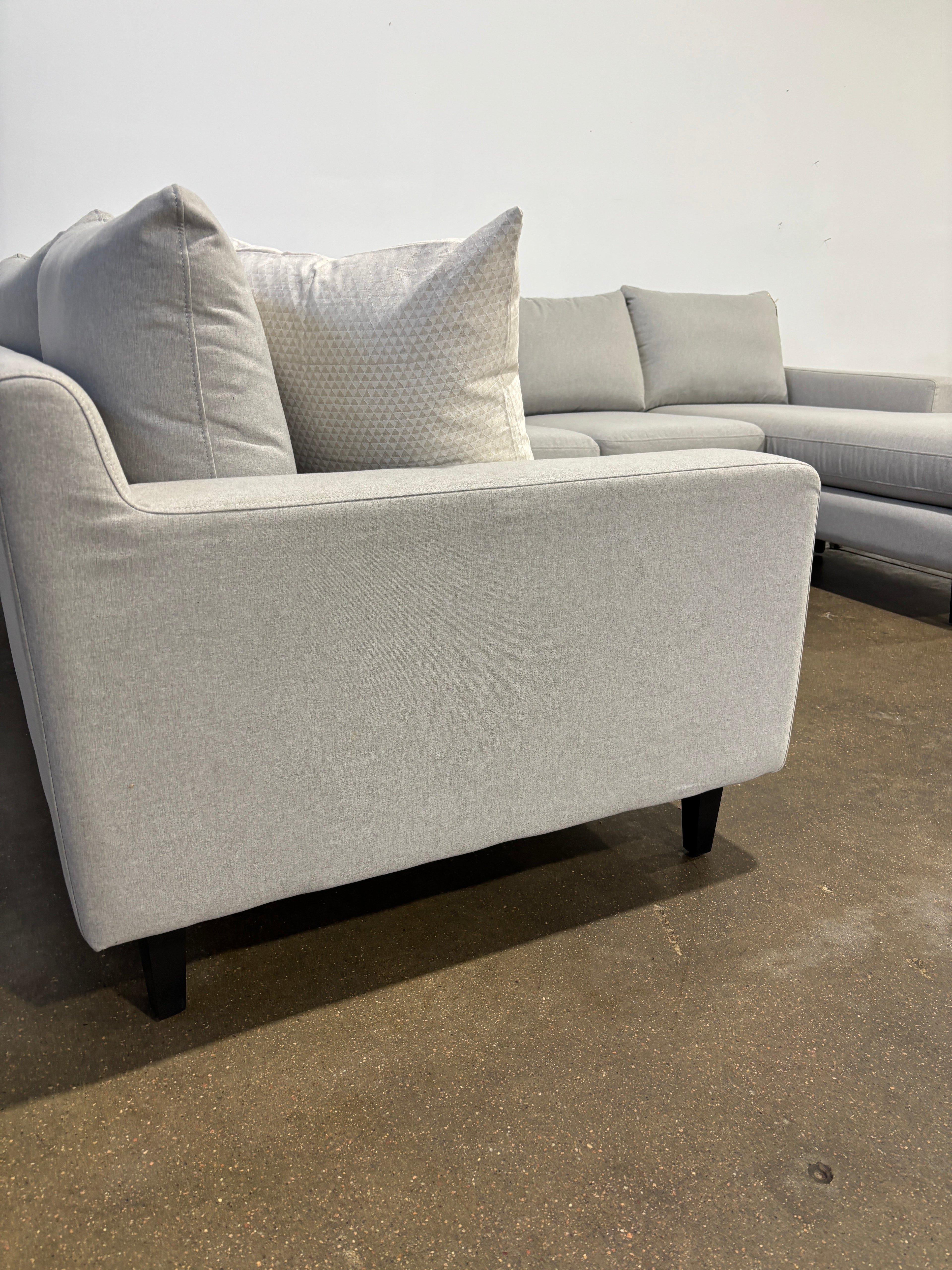 Interior Define Sloan 4-Piece Corner Sectional Sofa with Chaise - Gray