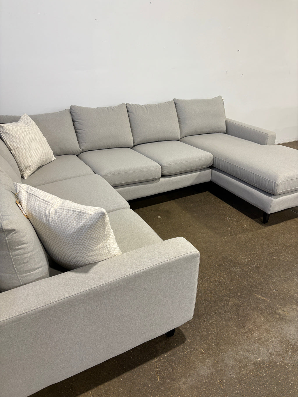 Interior Define Sloan 4-Piece Corner Sectional Sofa with Chaise - Gray