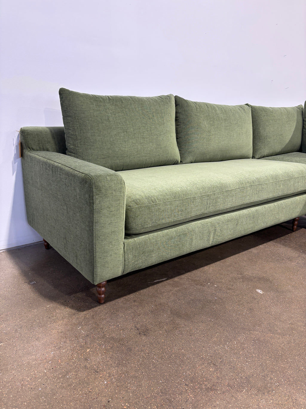 Interior Define Sloan 3-Seat Bumper Sectional - Green