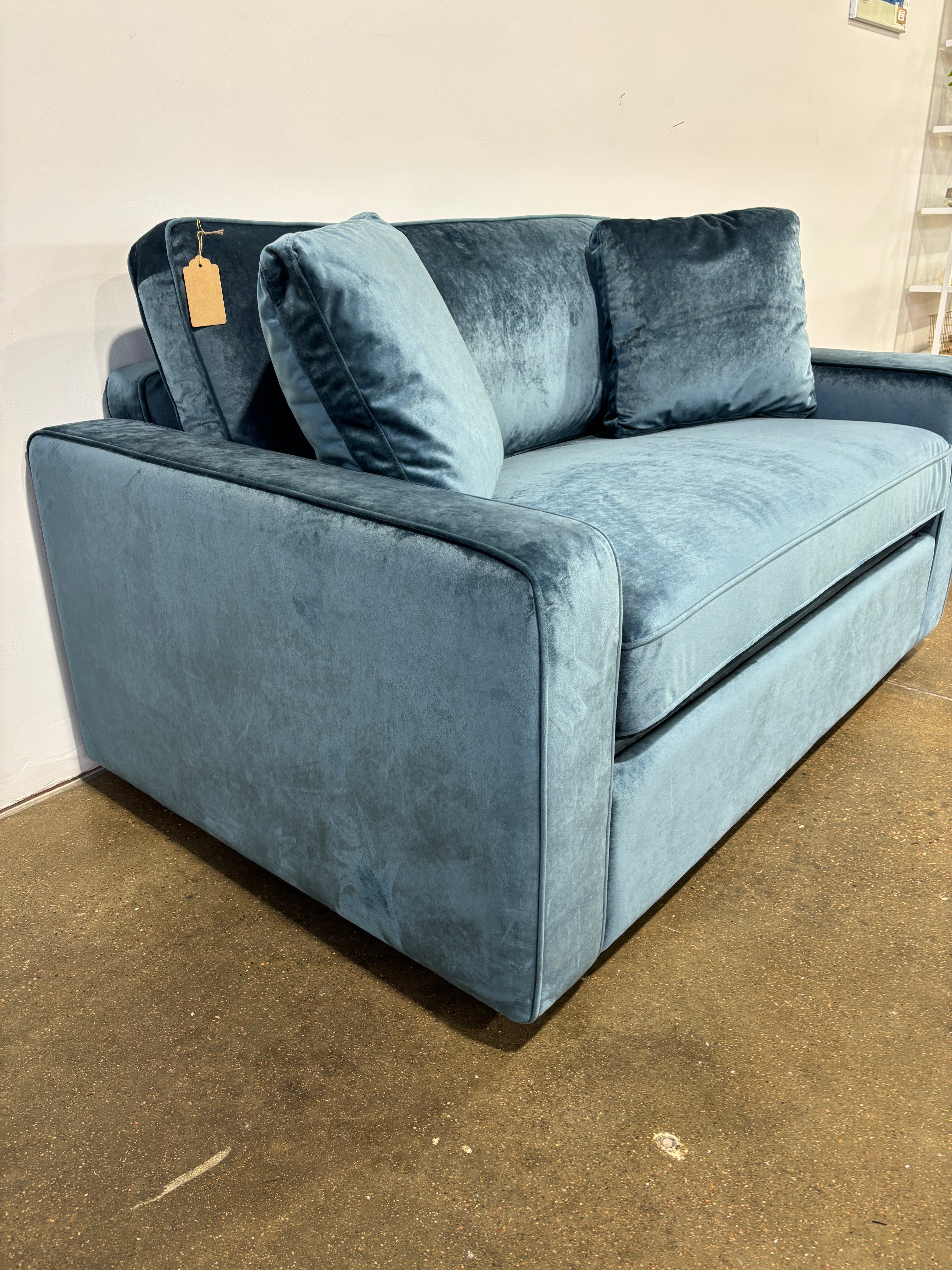 Interior Define James Twin Sleeper Sofa - Bright Blue