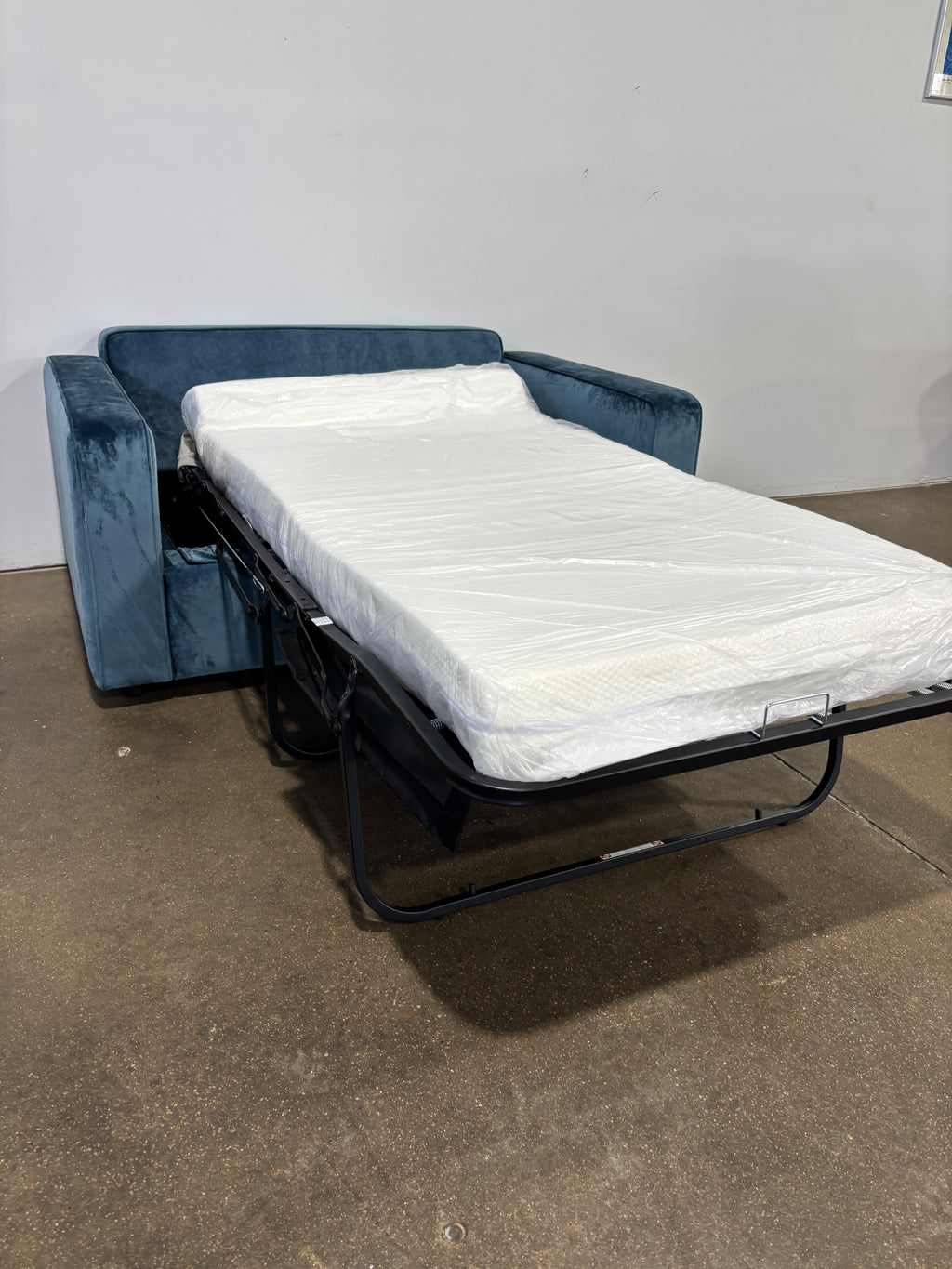 Interior Define James Twin Sleeper Sofa - Bright Blue